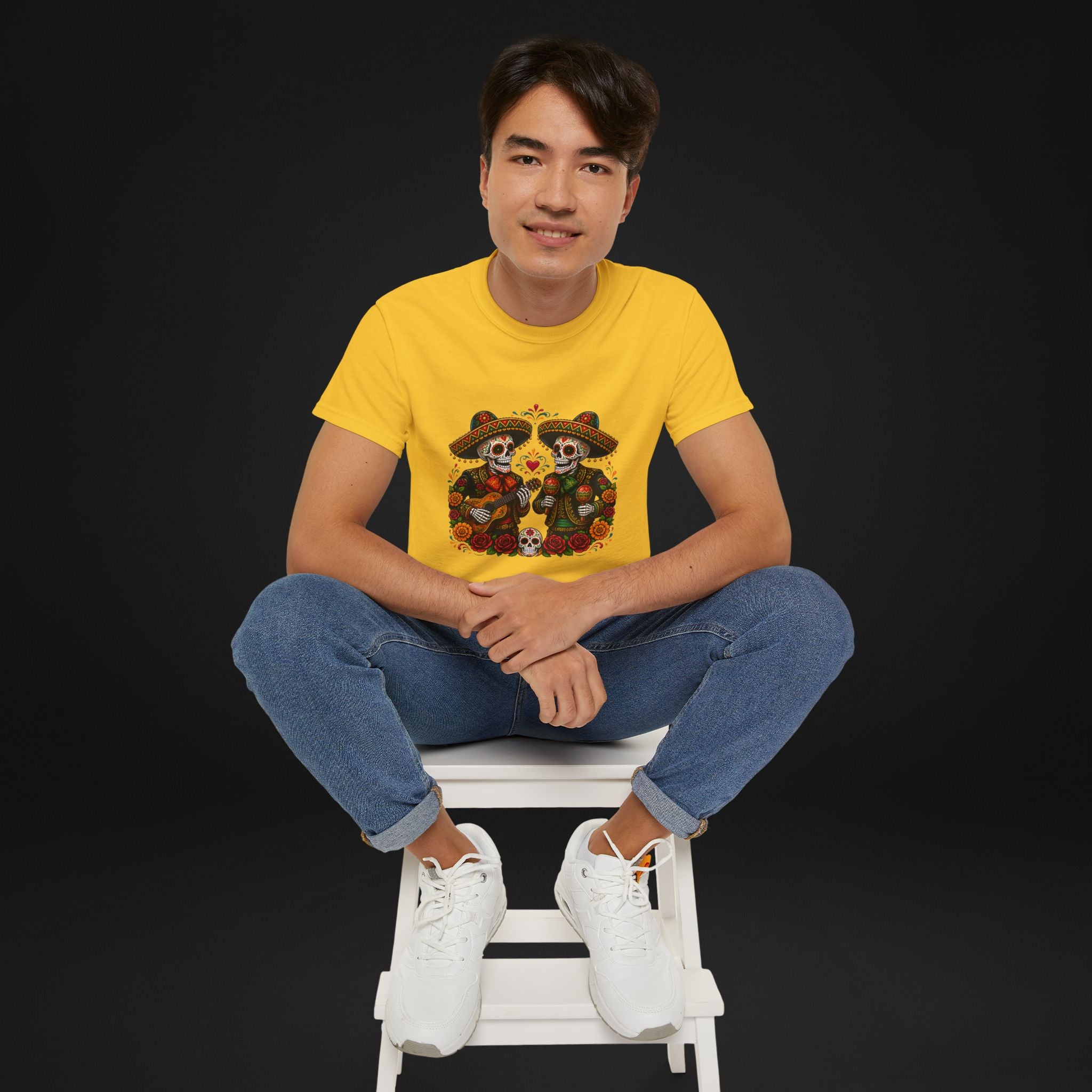 Cinco De Mayo Sugar Skull Mariachi T-Shirt | Dia de los Muertos Inspired Fiesta Tee