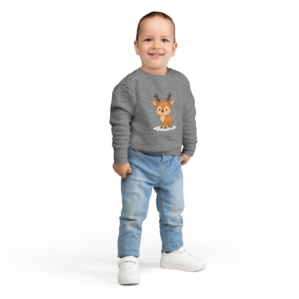 Cute Reindeer Toddler Christmas Sweatshirt – Cozy Holiday Pullover for Kids