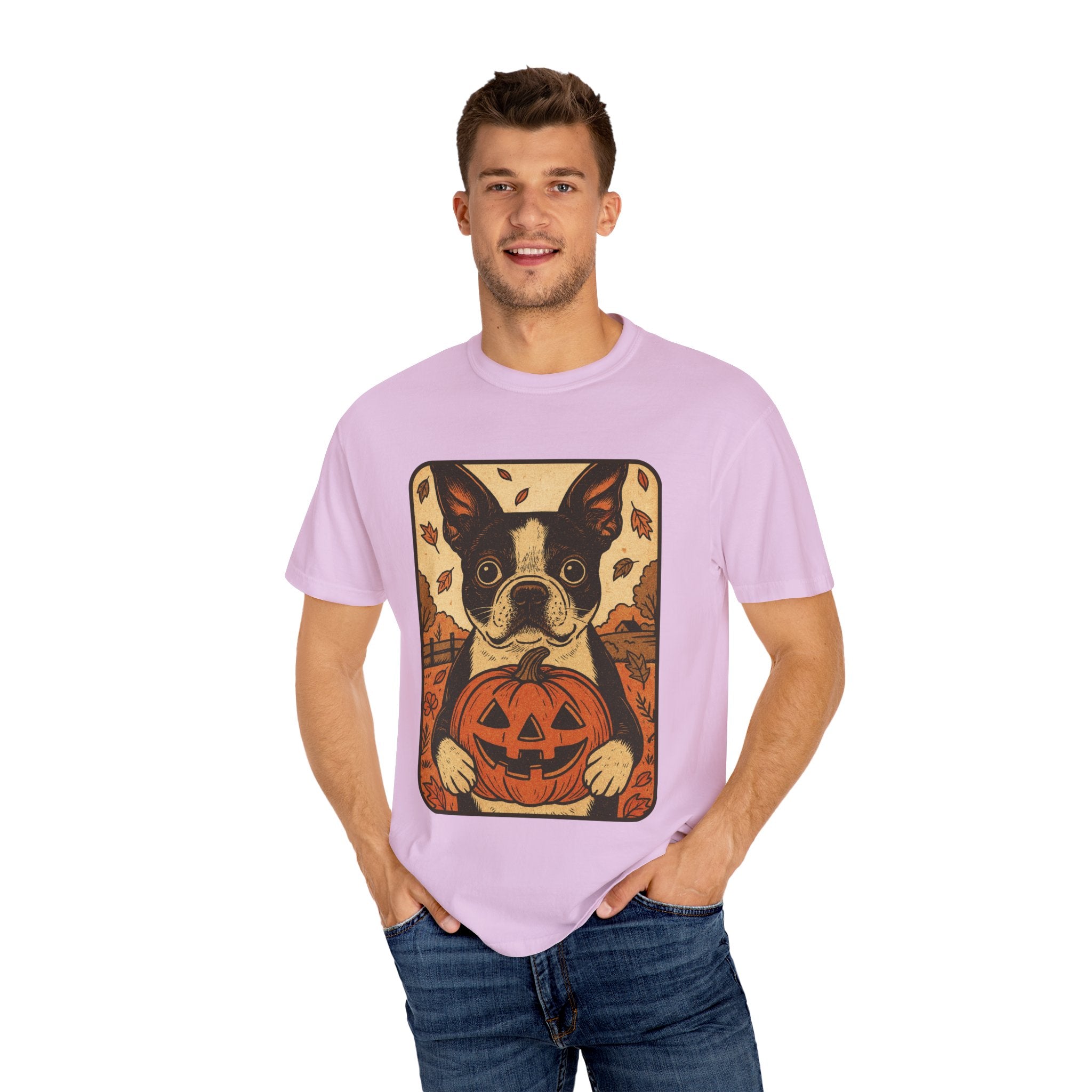 Boston Terrier Pumpkin Pals – Vintage Halloween Tee
