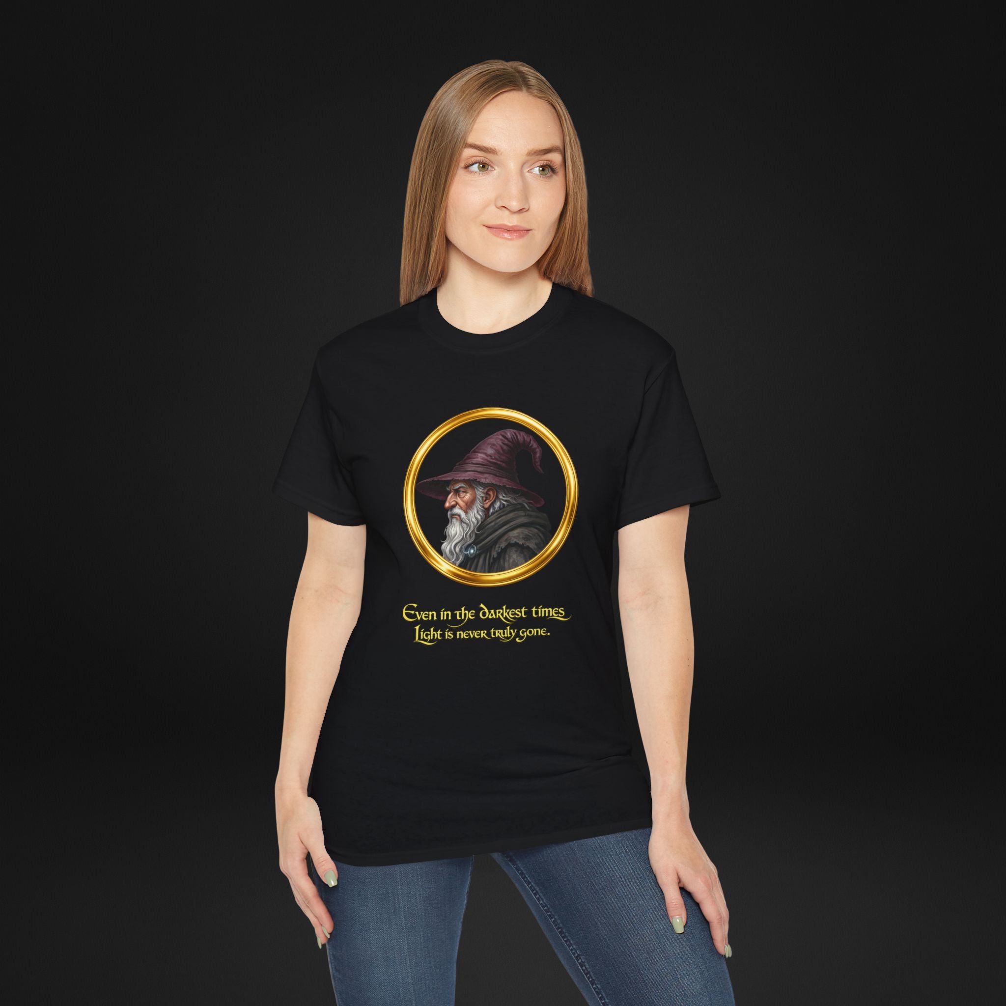 Vintage Wizard Graphic T-Shirt | Fantasy Side Profile Tee