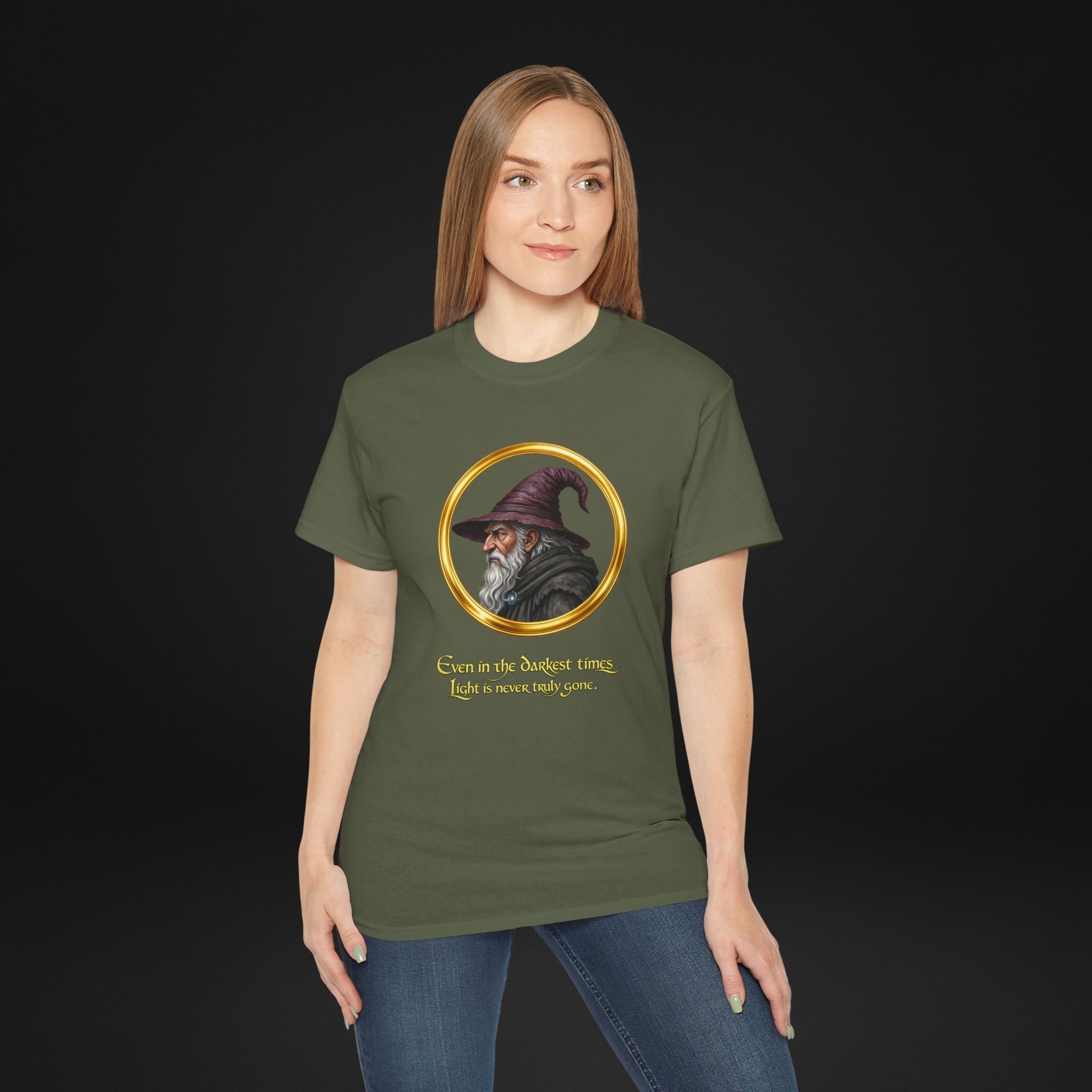 Vintage Wizard Graphic T-Shirt | Fantasy Side Profile Tee