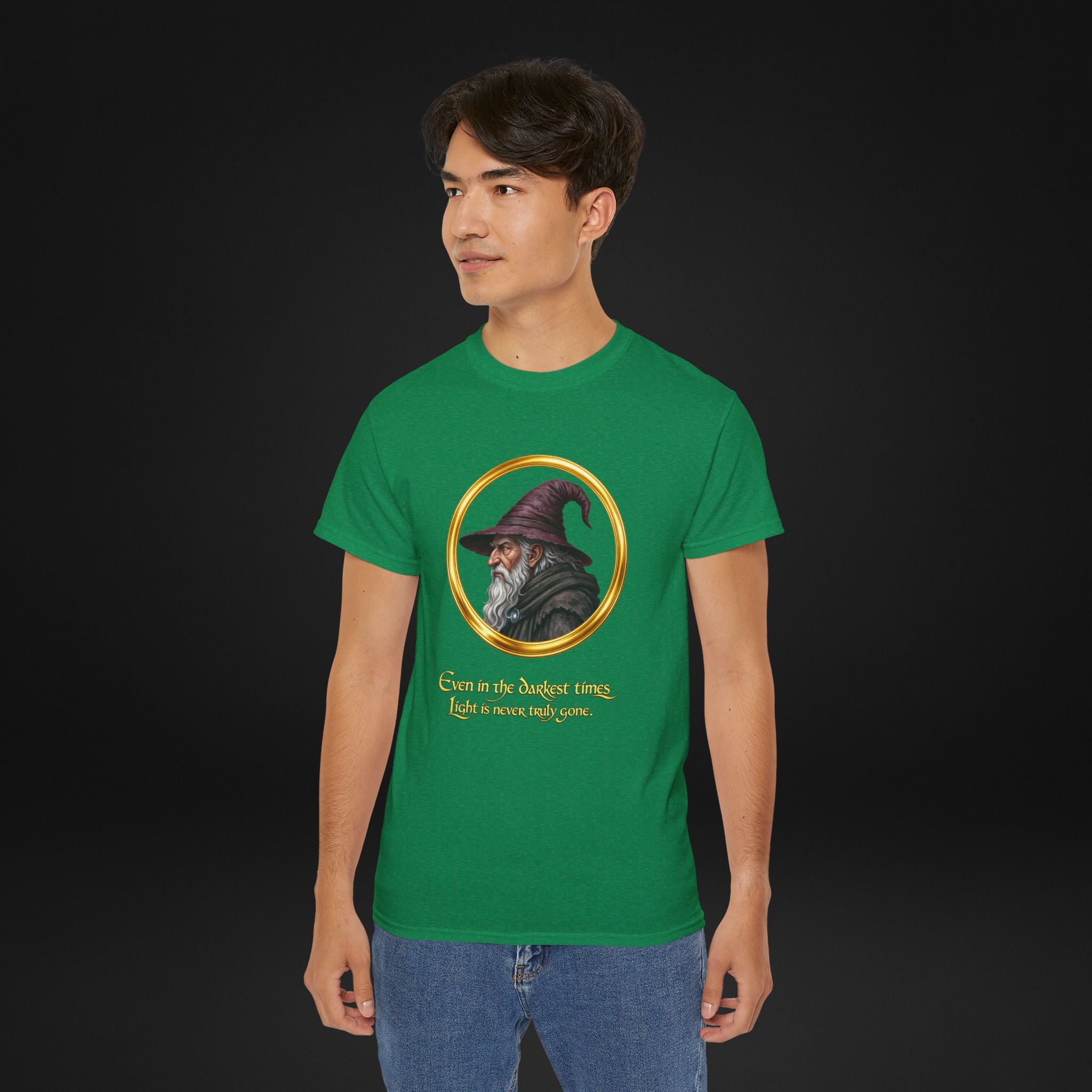 Vintage Wizard Graphic T-Shirt | Fantasy Side Profile Tee