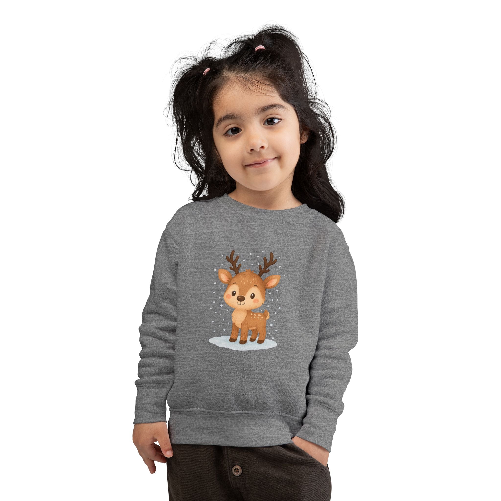 Cute Reindeer Toddler Christmas Sweatshirt – Cozy Holiday Pullover for Kids