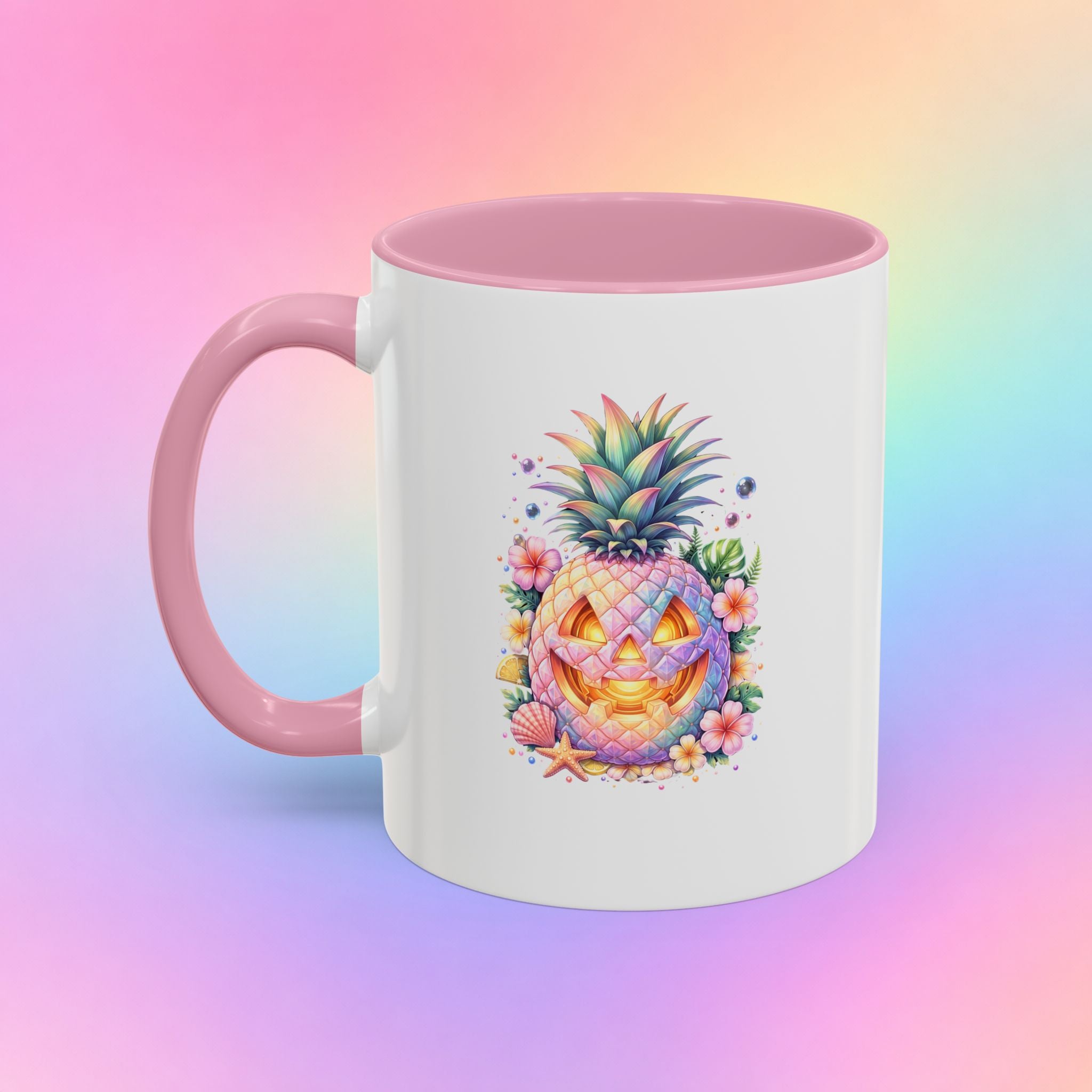 Summerween Pineapple Jack-O’-Lantern Coffee Mug | Tropical Halloween Mug