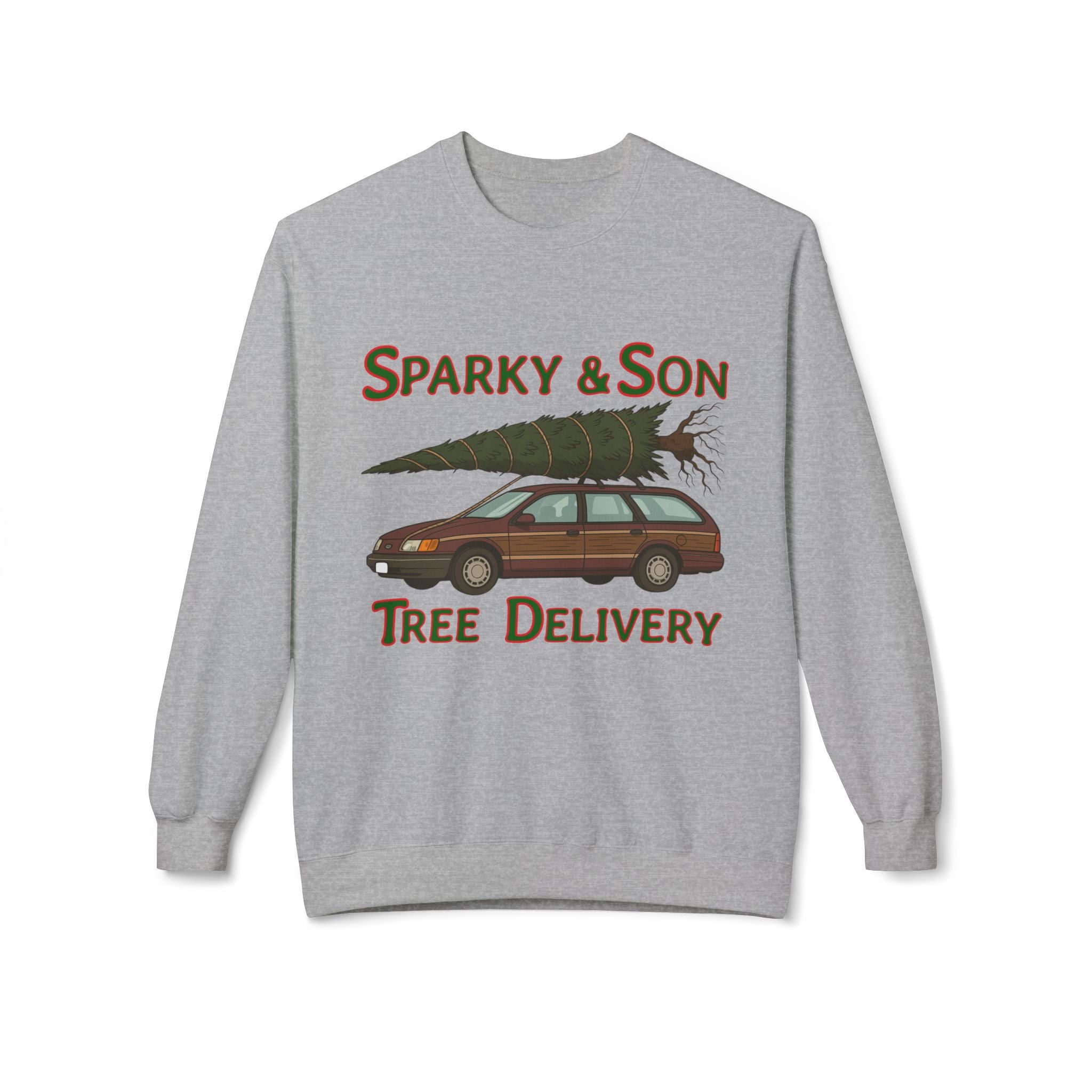 🎄 Sparky & Son Tree Delivery Christmas Sweatshirt – Inspired by a Classic Holiday Comedy