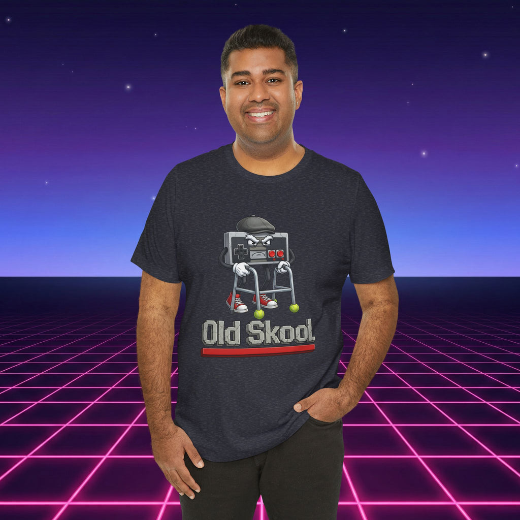 Old Skool Retro Gaming T-Shirt – Vintage Controller Grandpa Gamer Graphic Tee