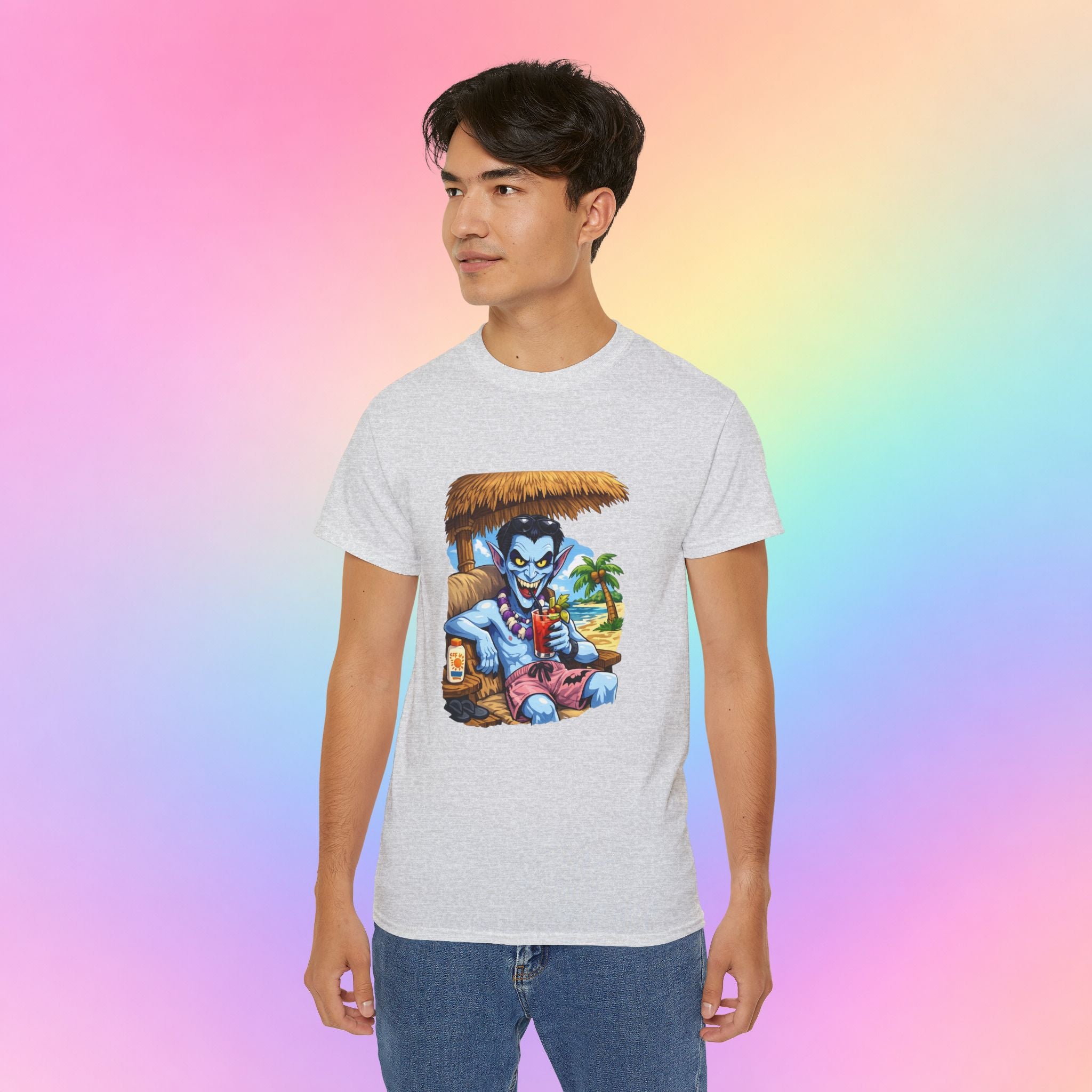 Summerween Vampire Beach Vacation T-Shirt | Spooky Summer Halloween Tee