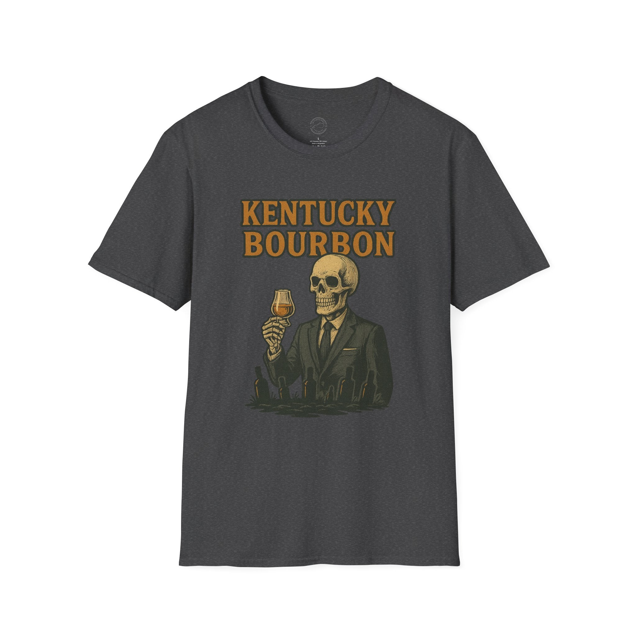 Kentucky Bourbon Skeleton Gentleman T-Shirt – Vintage Spooky Whiskey Art