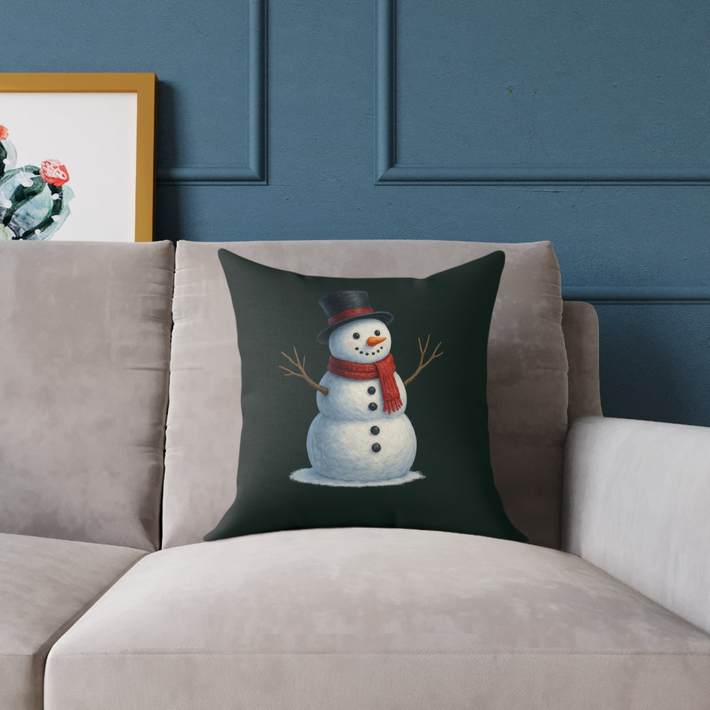 Classic Snowman Winter Throw Pillow – Cozy Holiday Home Décor