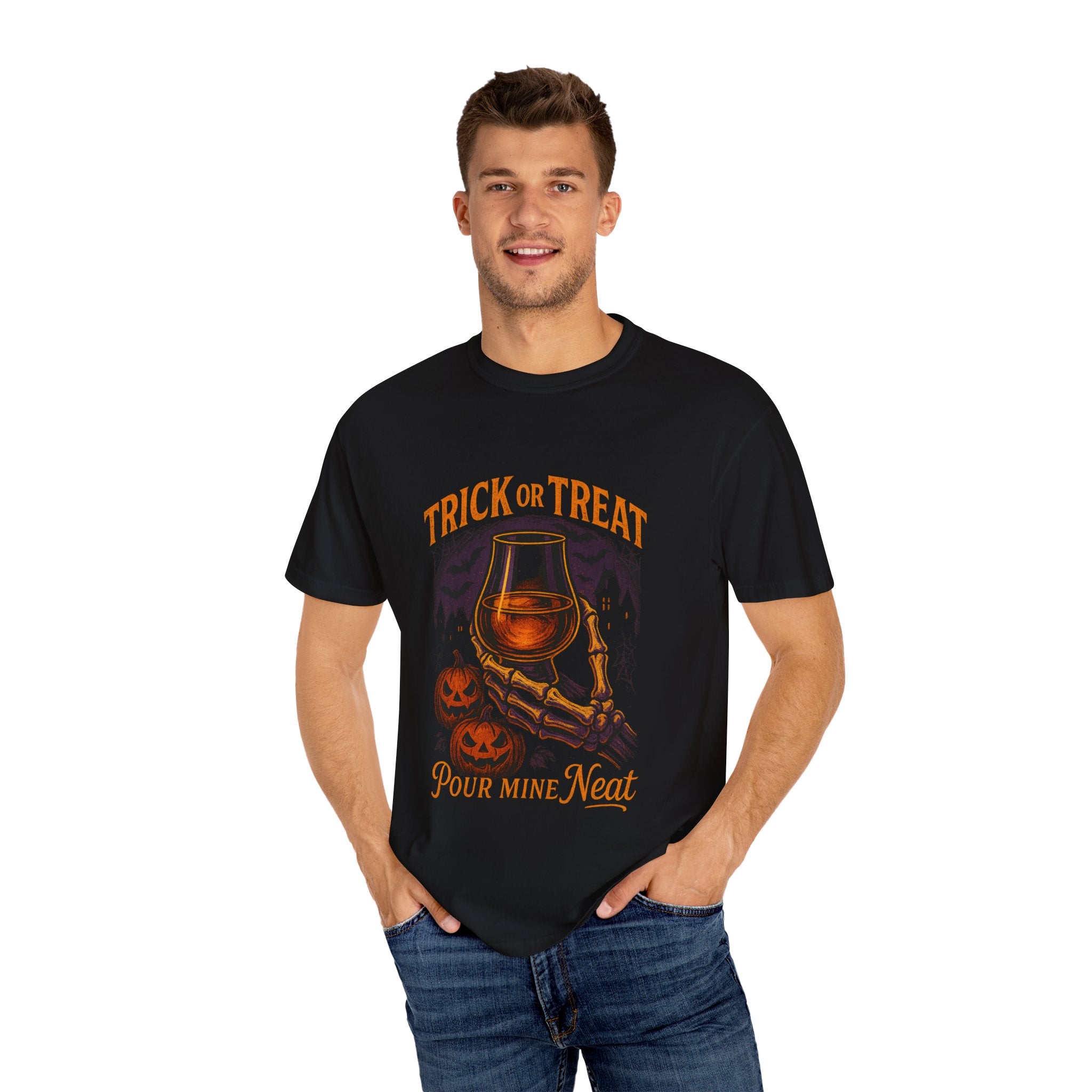 Trick or Treat Pour Mine Neat Halloween Bourbon T-Shirt