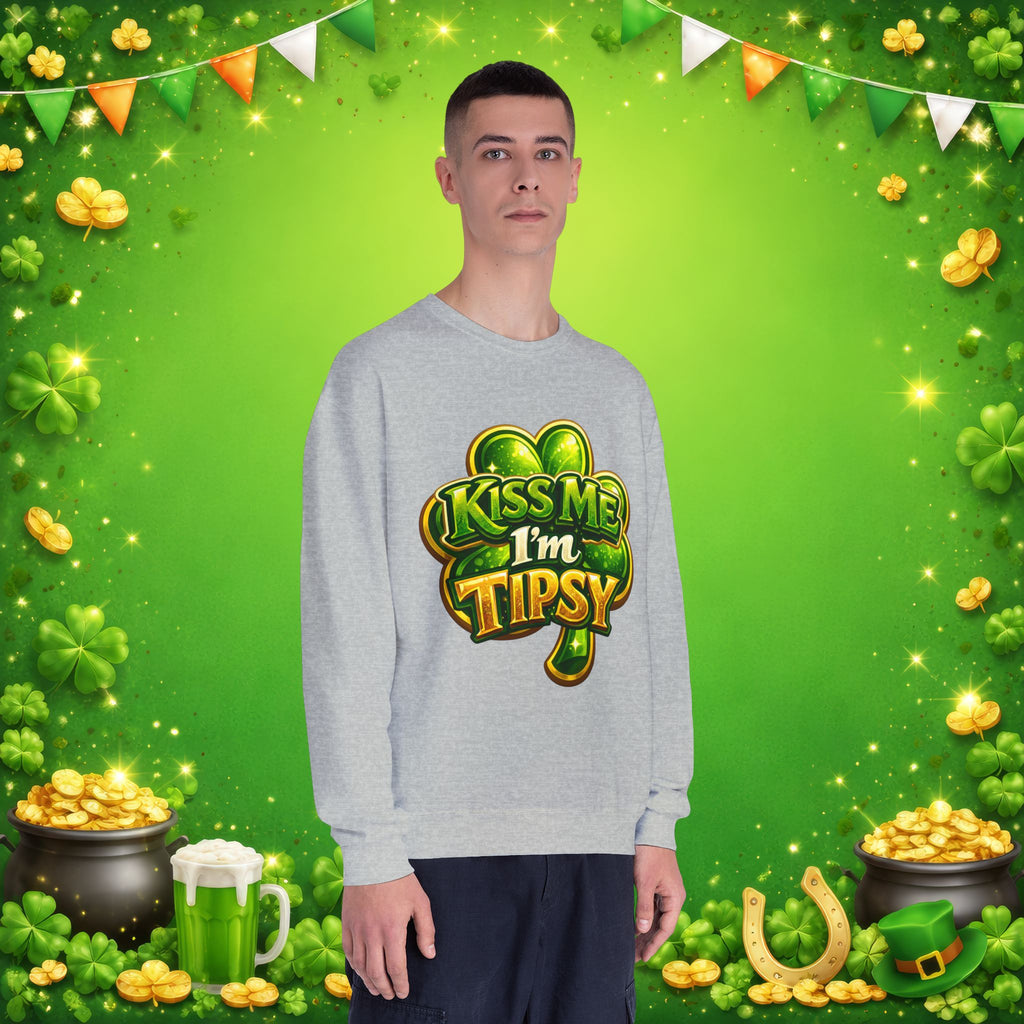 Kiss Me I’m Tipsy St. Patrick’s Day Sweatshirt – Funny Irish Drinking Pullover