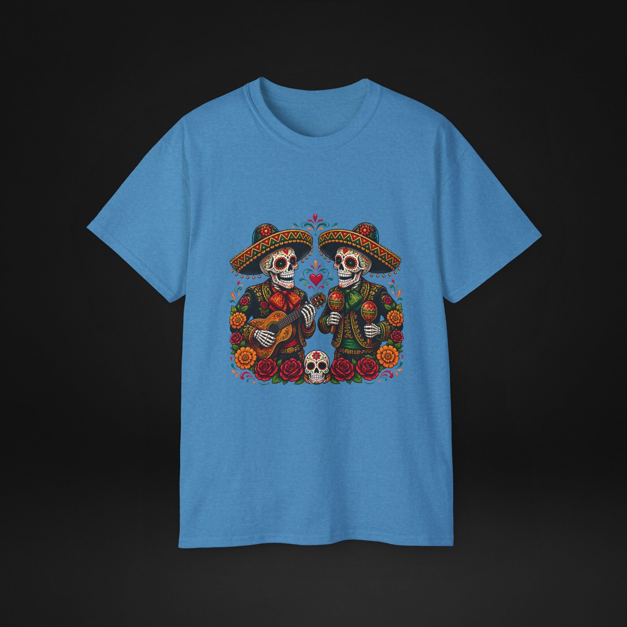 Cinco De Mayo Sugar Skull Mariachi T-Shirt | Dia de los Muertos Inspired Fiesta Tee