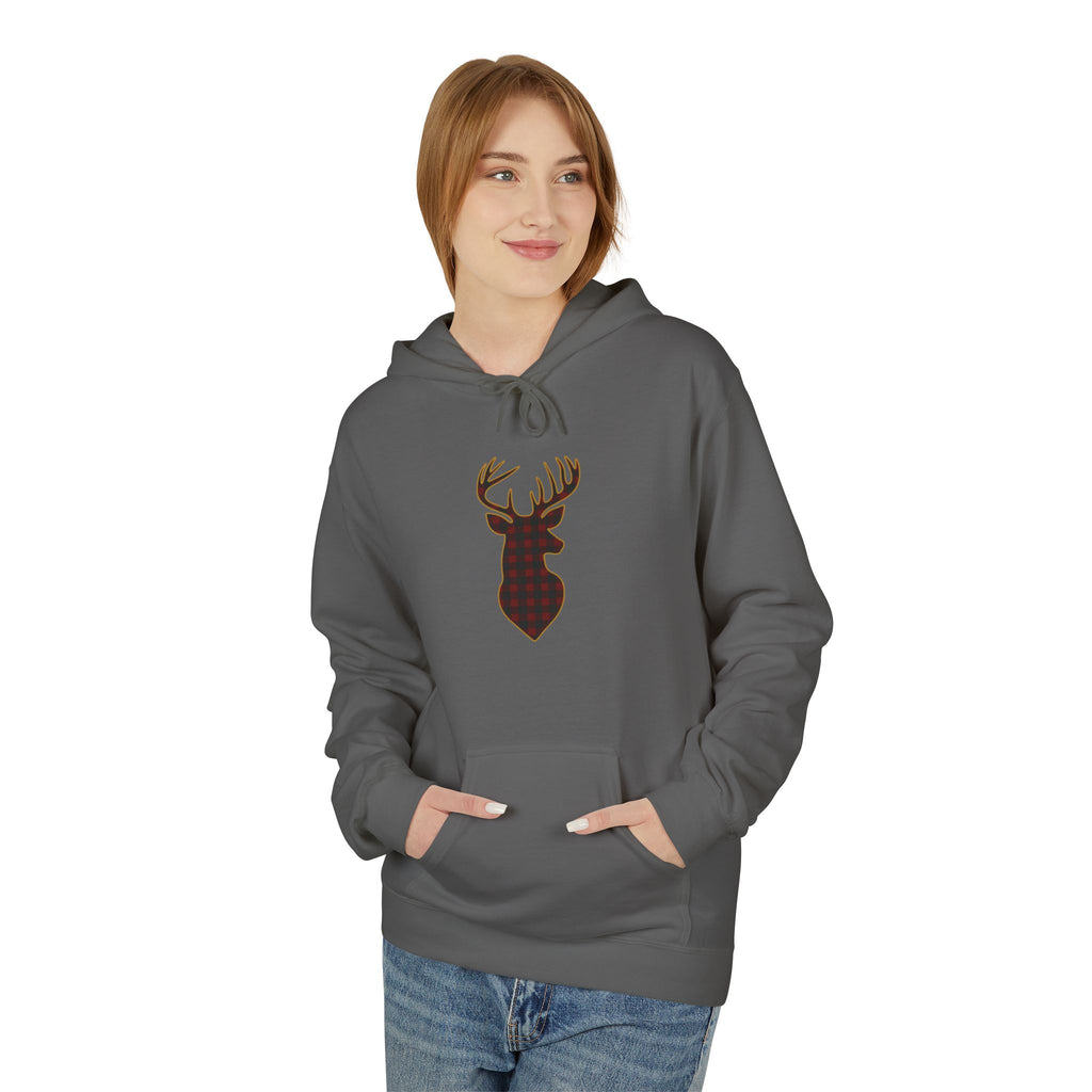 Buffalo Plaid Deer Silhouette Christmas Hoodie