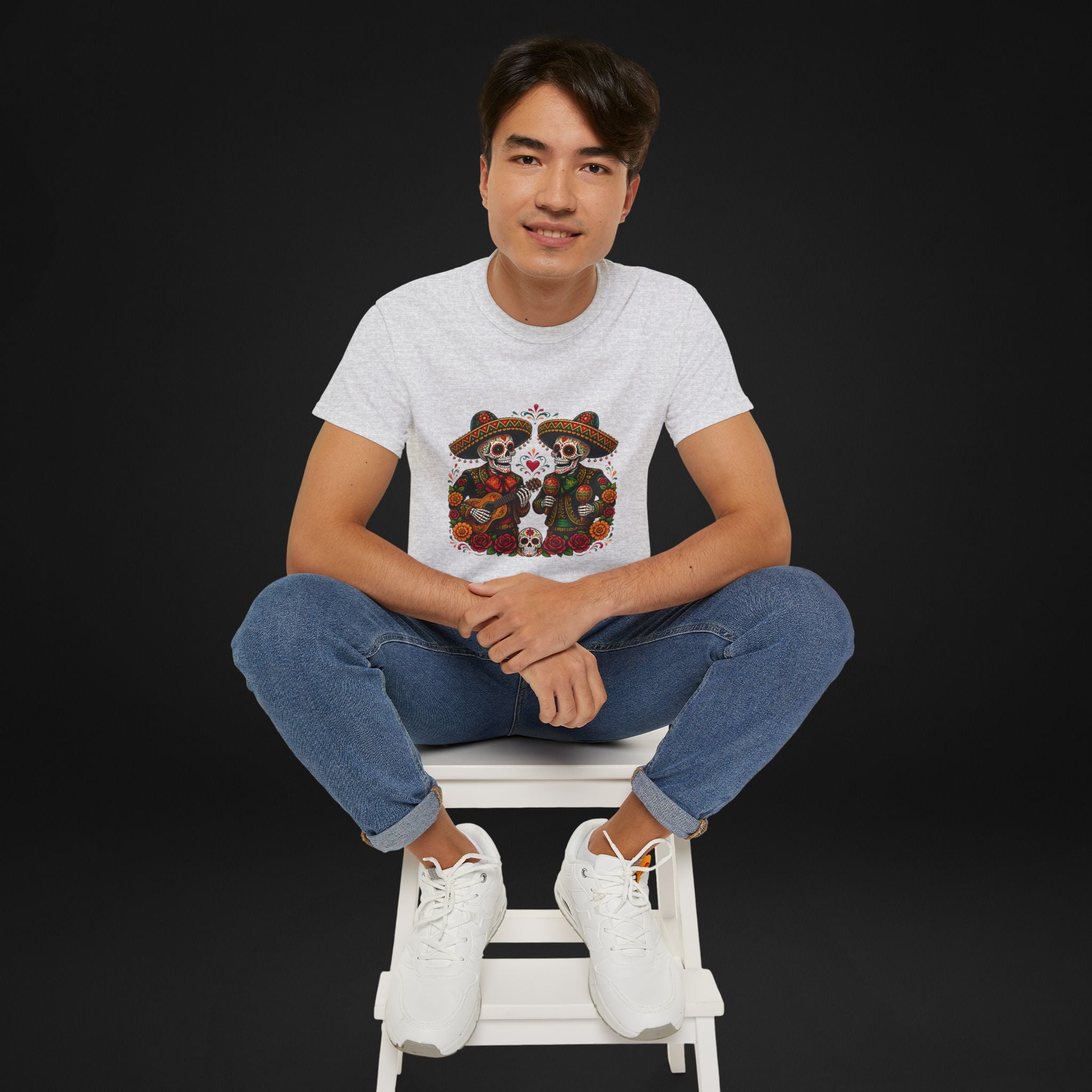 Cinco De Mayo Sugar Skull Mariachi T-Shirt | Dia de los Muertos Inspired Fiesta Tee