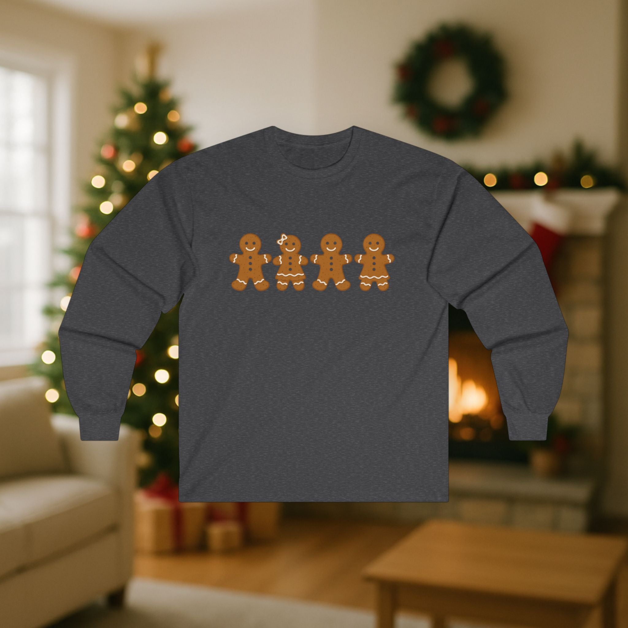 Gingerbread Family Christmas Long Sleeve Shirt – Cute Holiday Cookie Design | Festive Matching Family Christmas Tee
