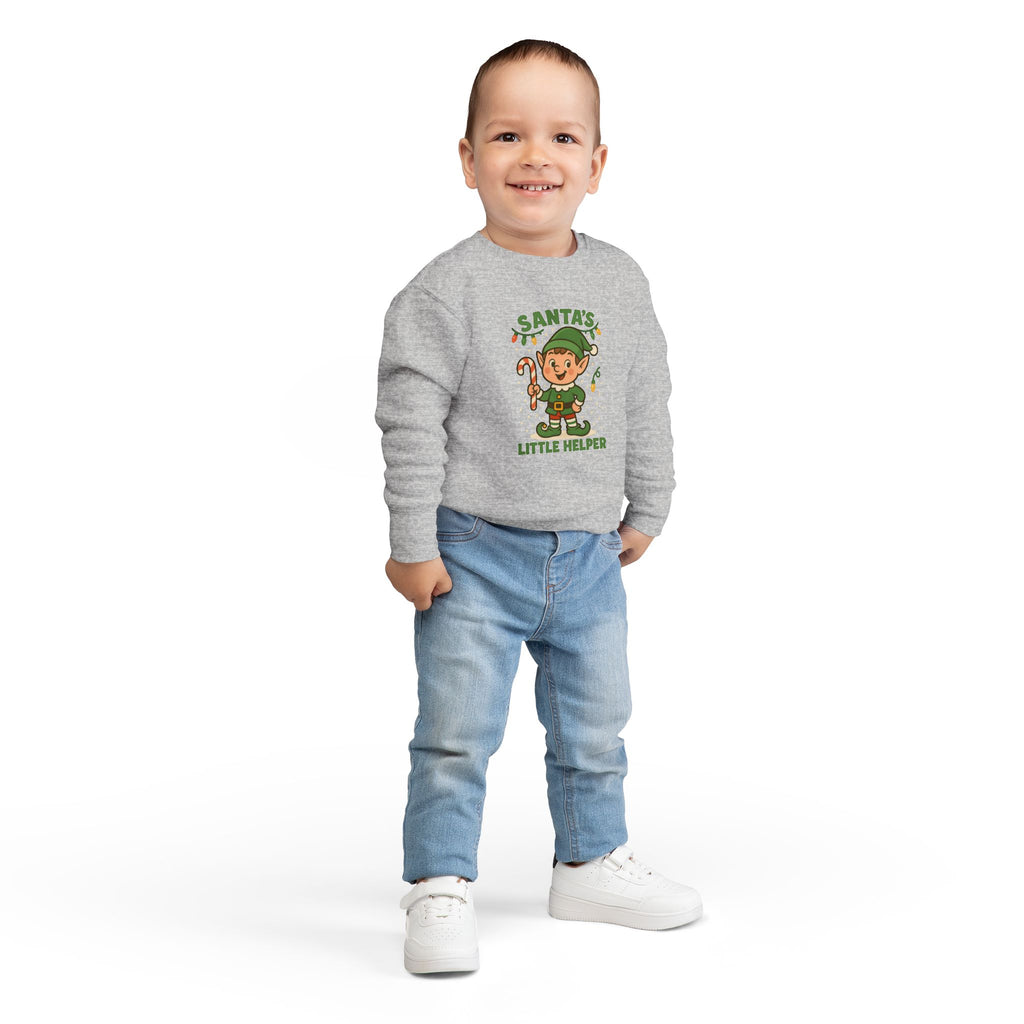 Santa’s Little Helper Toddler Christmas Sweatshirt – Cute Elf Holiday Pullover