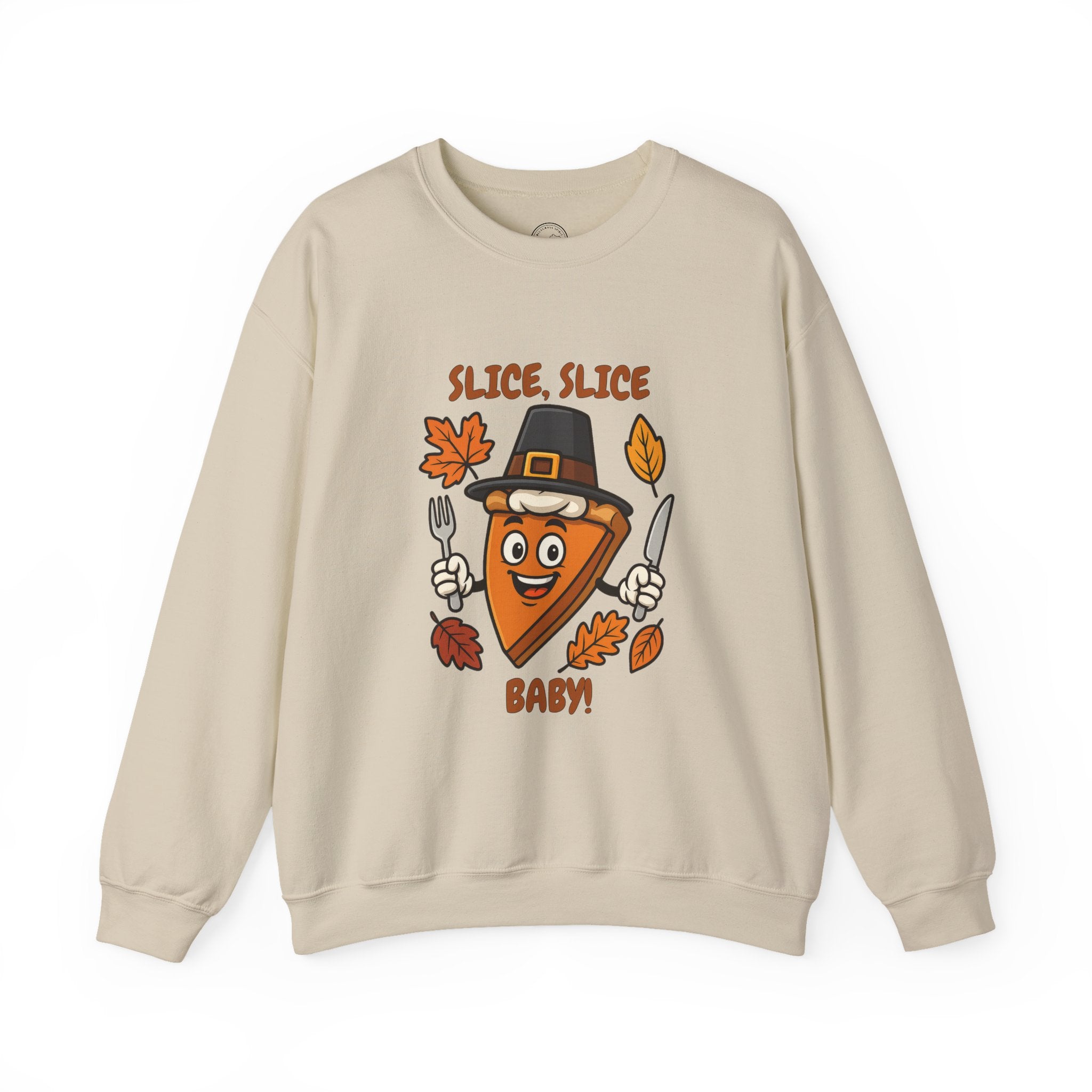 Pumpkin Pie Pilgrim Slice Cartoon | Fun Thanksgiving Sweatshirt
