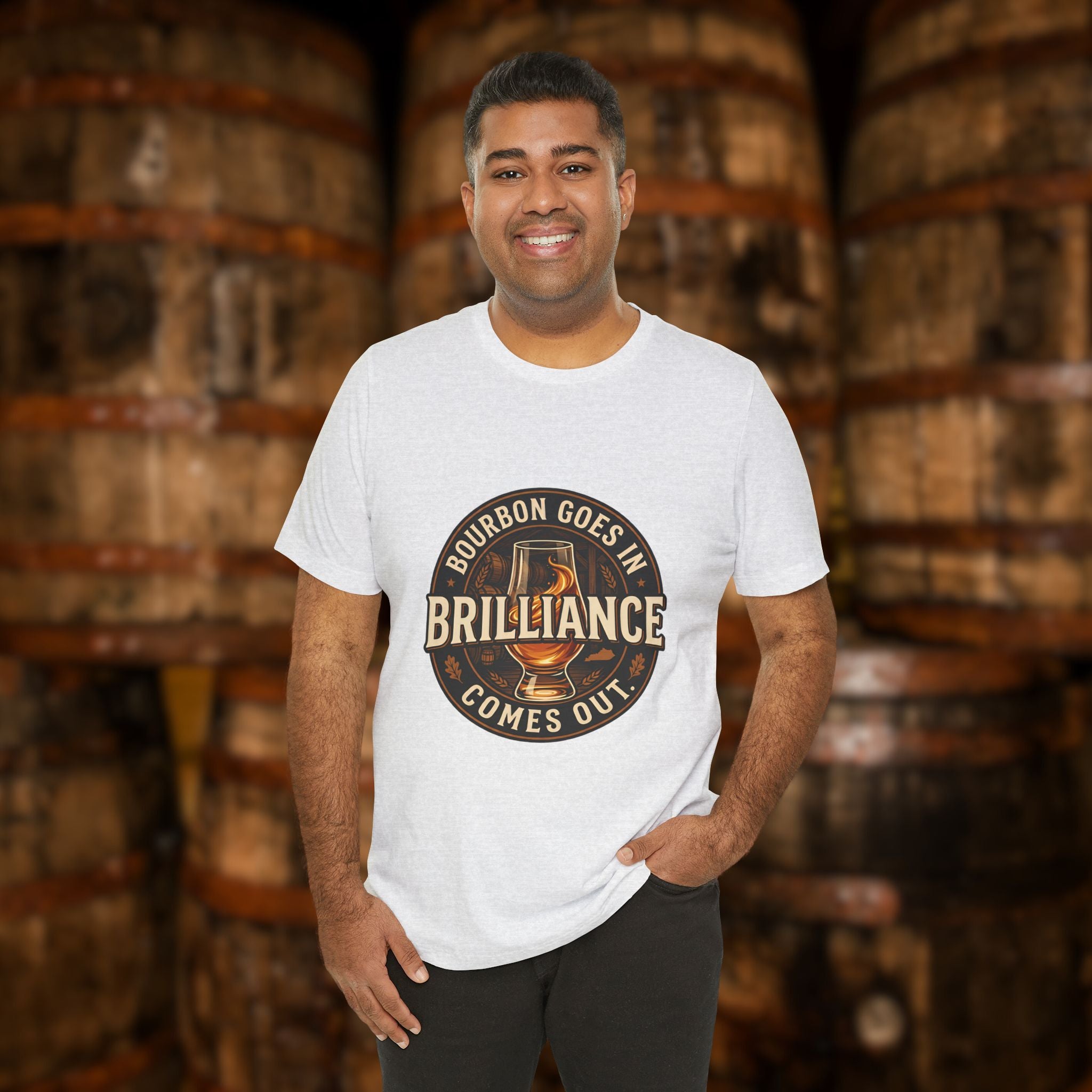 Bourbon Goes In Brilliance Comes Out T-Shirt | Kentucky Bourbon Graphic Tee