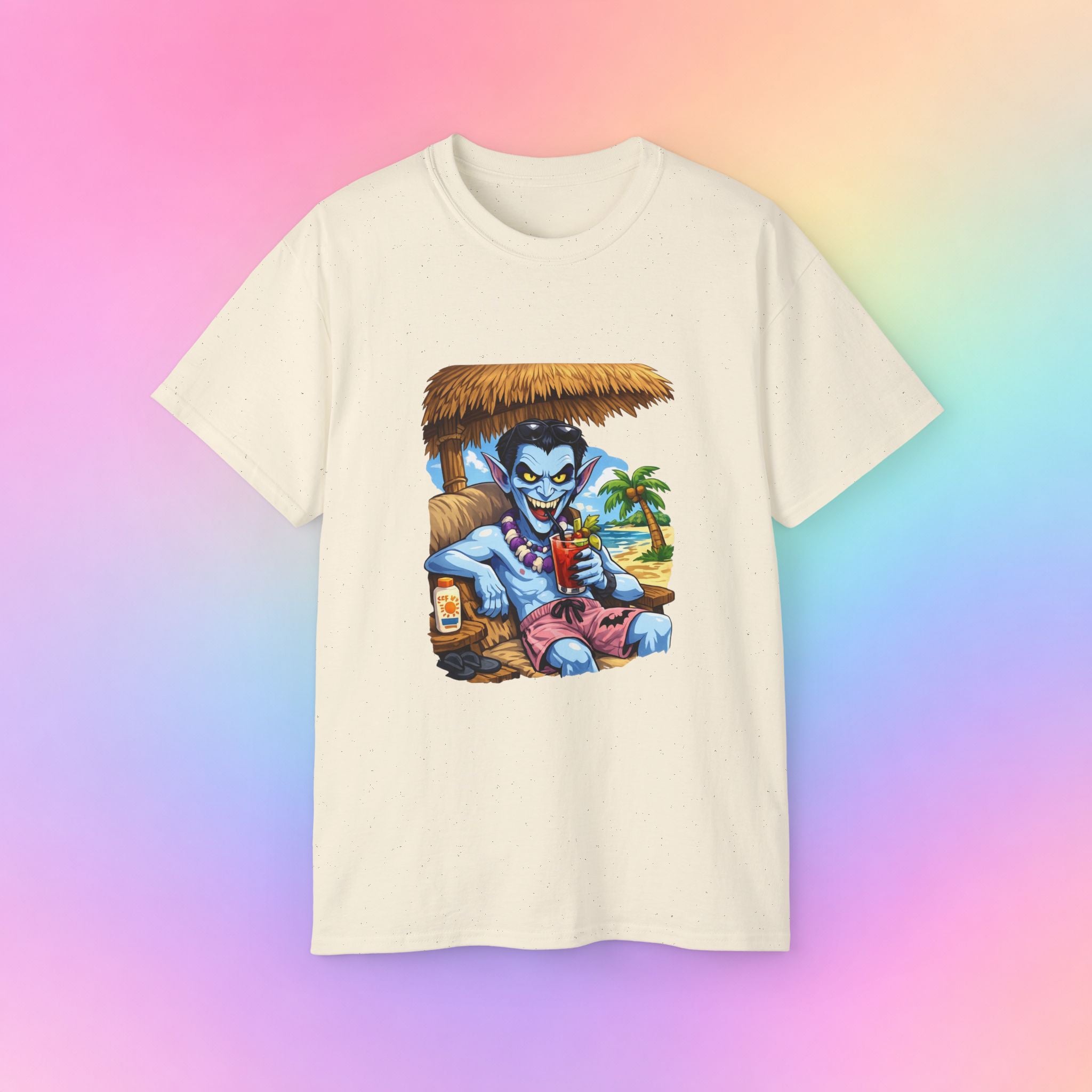 Summerween Vampire Beach Vacation T-Shirt | Spooky Summer Halloween Tee