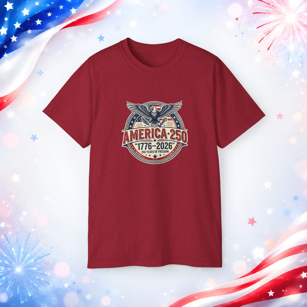 America 250 T-Shirt | 1776–2026 250 Years of Freedom 4th of July Patriotic Eagle Shirt