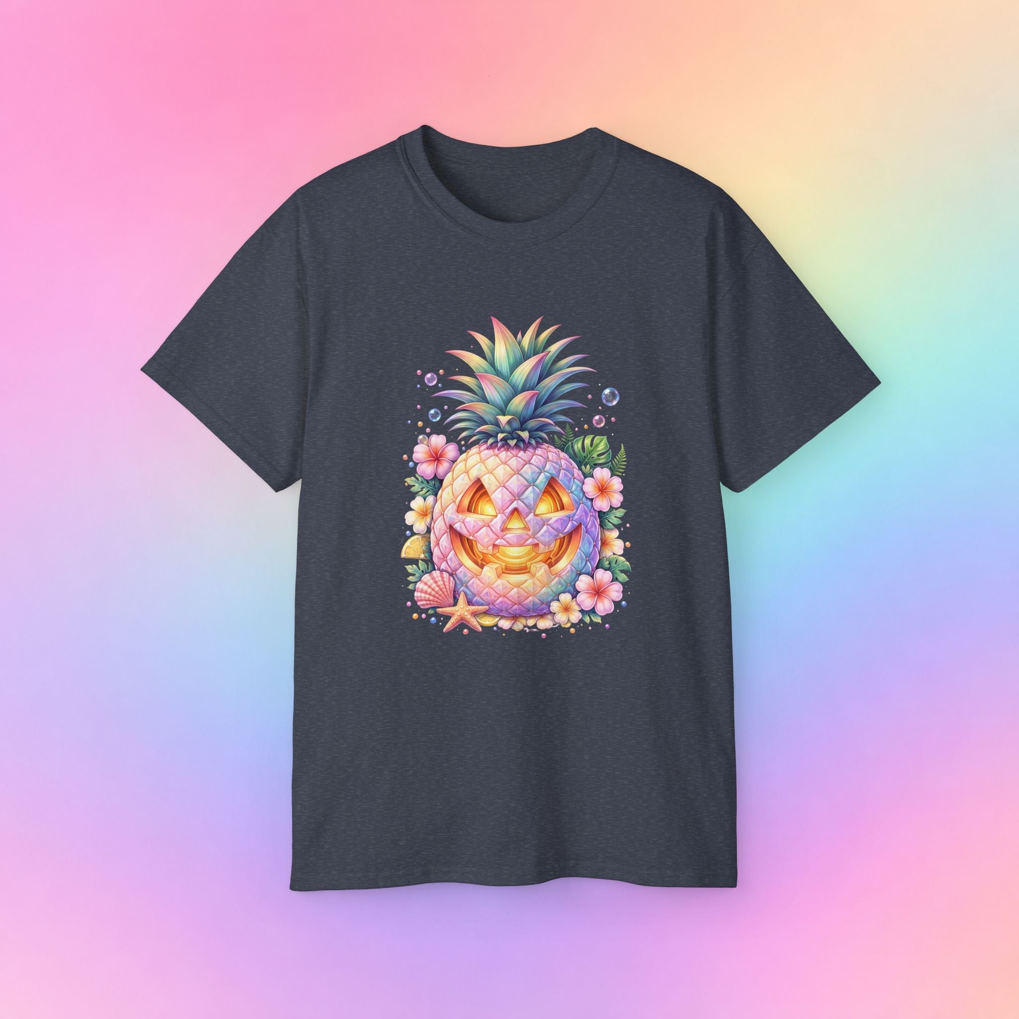 Summerween Pineapple Jack-O’-Lantern T-Shirt | Tropical Halloween Shirt