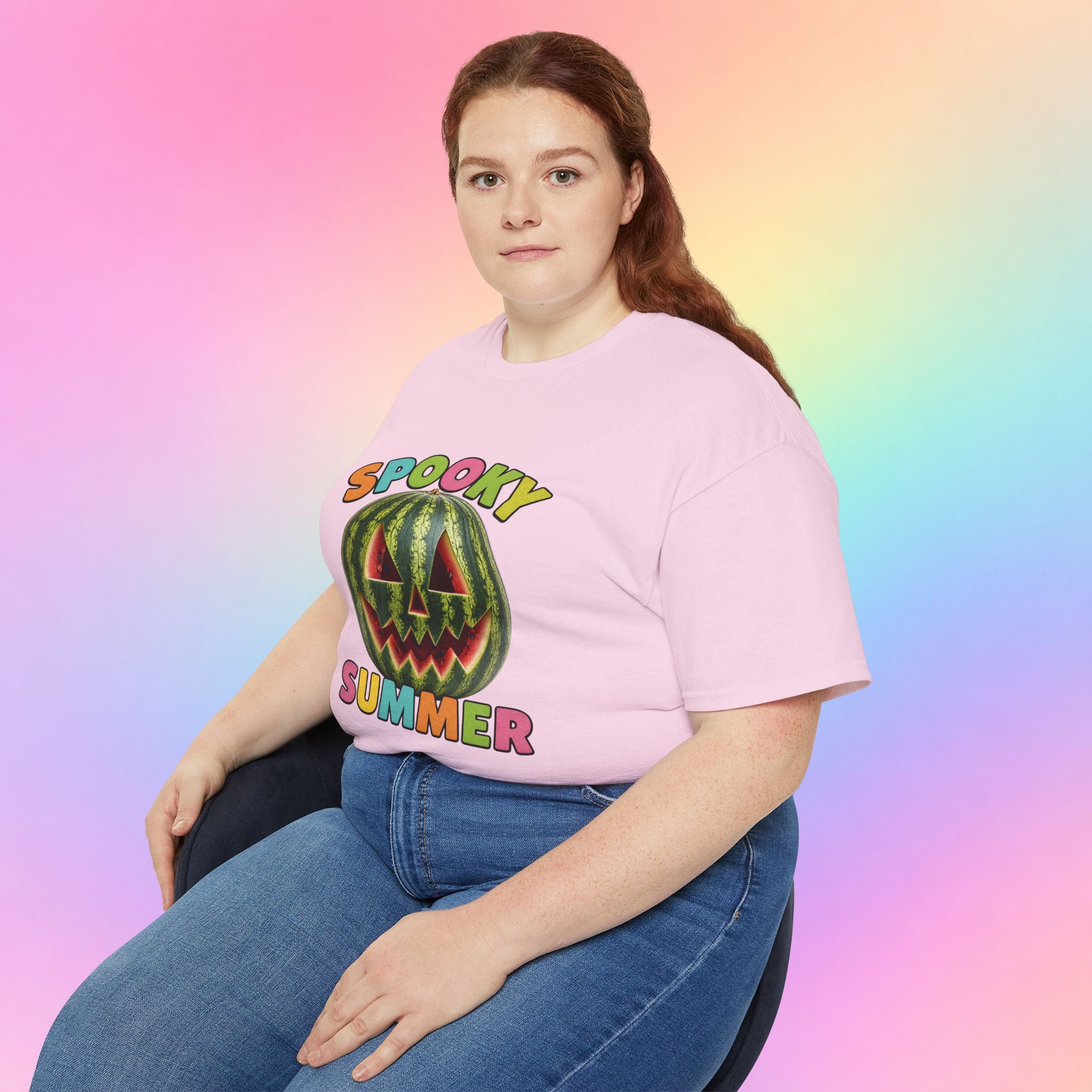 Spooky Summer Watermelon Jack-O’-Lantern T-Shirt | Summerween Halloween Shirt