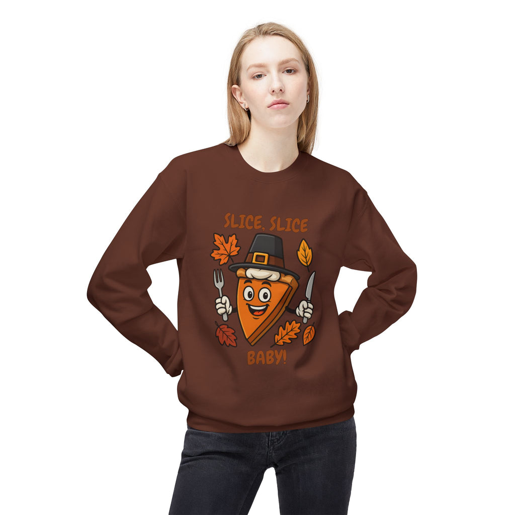 Pumpkin Pie Pilgrim Slice Cartoon | Fun Thanksgiving Sweatshirt