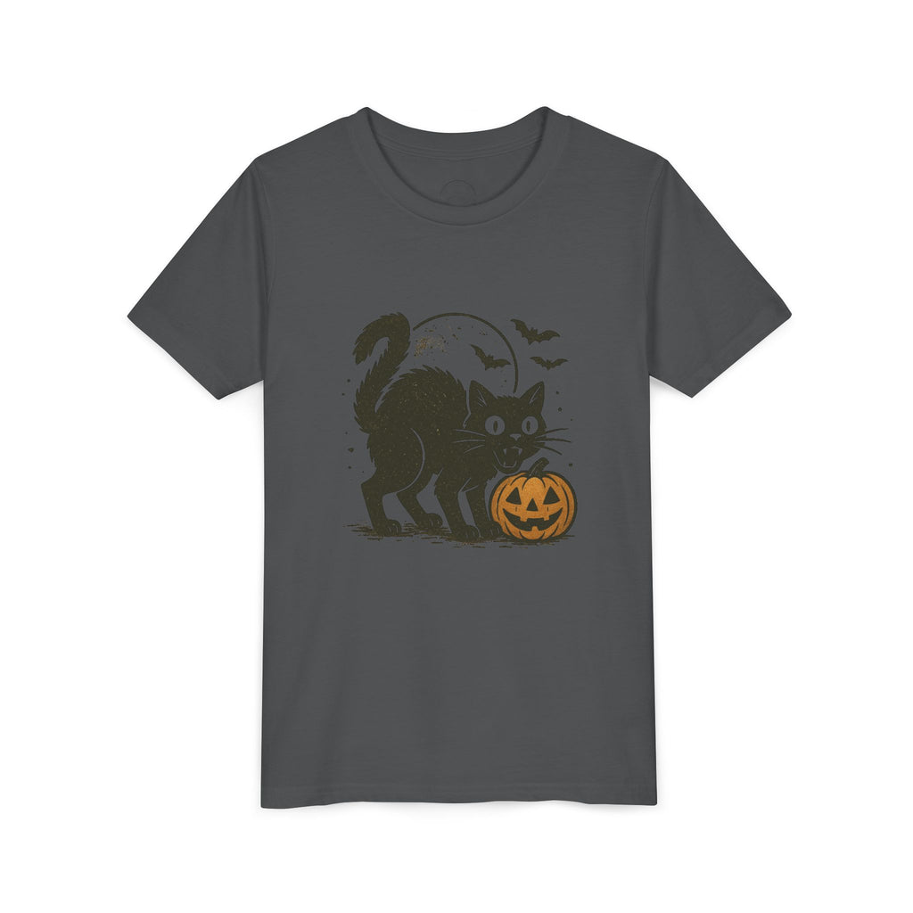 Spooky Black Cat & Jack-O’-Lantern Kids Halloween T-Shirt