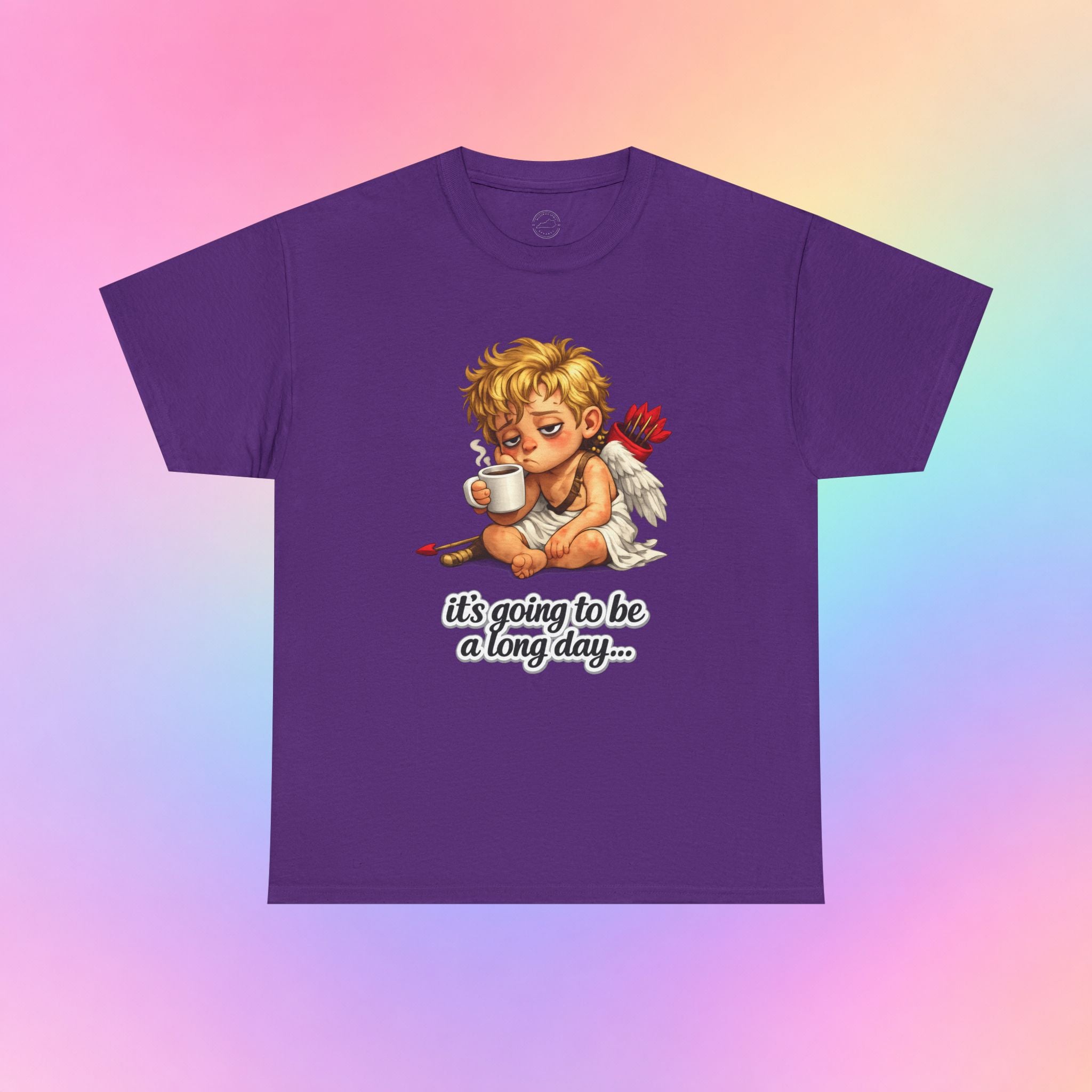 It’s Going to Be a Long Day Cupid Valentine’s Day T-Shirt – Funny Coffee Angel Tee