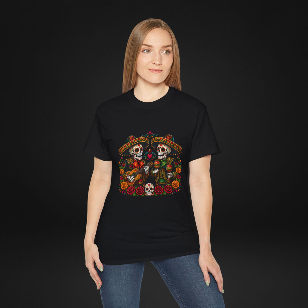 Cinco De Mayo Sugar Skull Mariachi T-Shirt | Dia de los Muertos Inspired Fiesta Tee