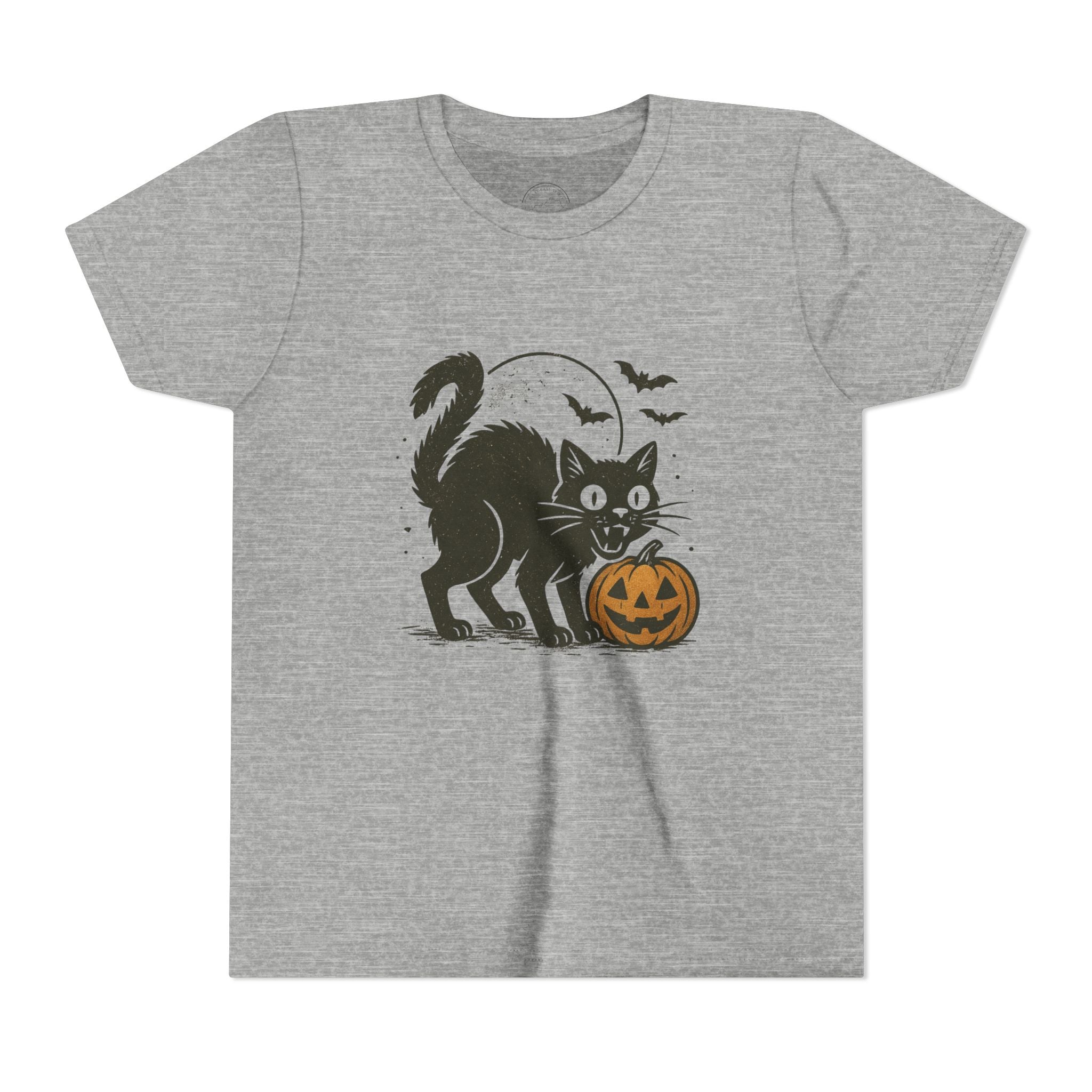 Spooky Black Cat & Jack-O’-Lantern Kids Halloween T-Shirt