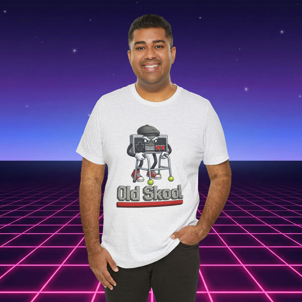 Old Skool Retro Gaming T-Shirt – Vintage Controller Grandpa Gamer Graphic Tee