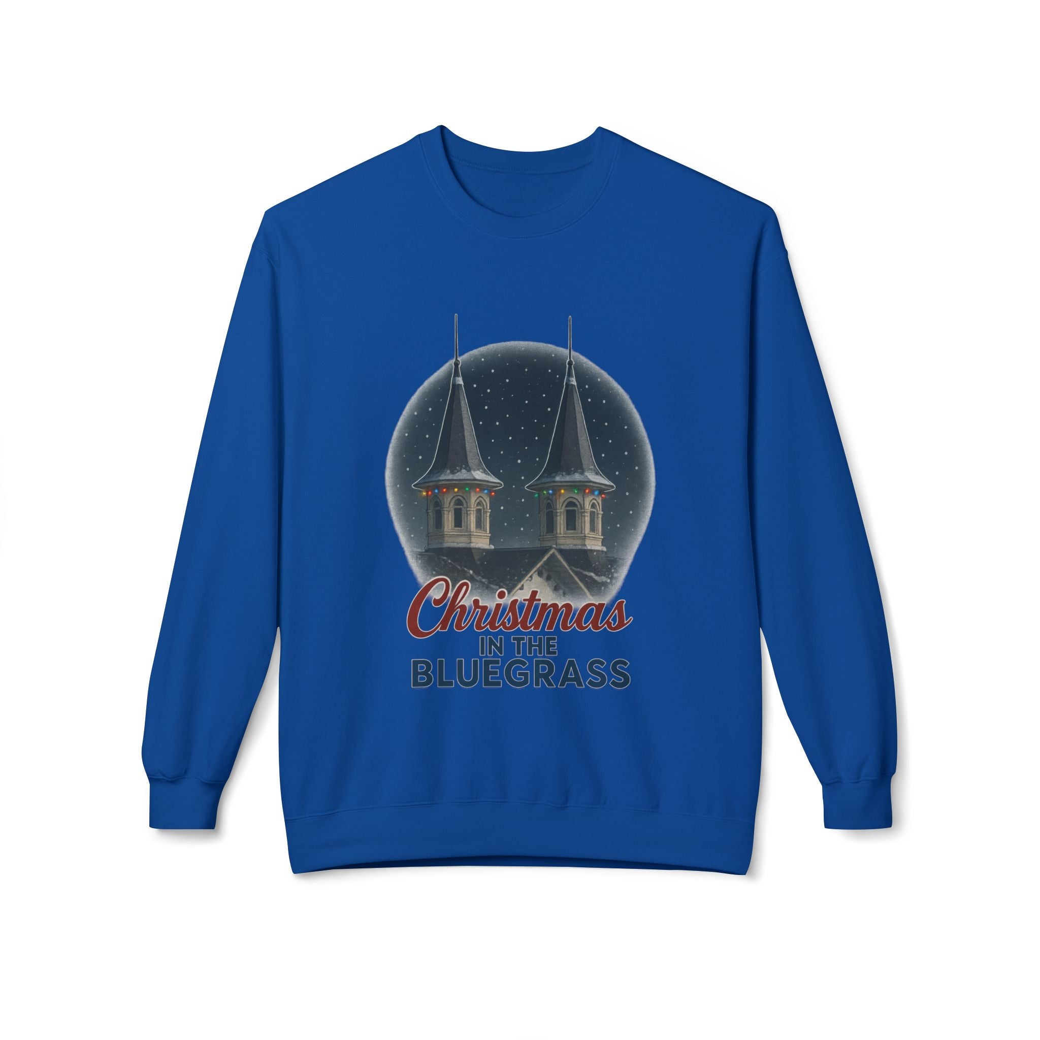 🎄 Christmas in the Bluegrass Sweatshirt – Churchill Downs Twin Spires Holiday Design
