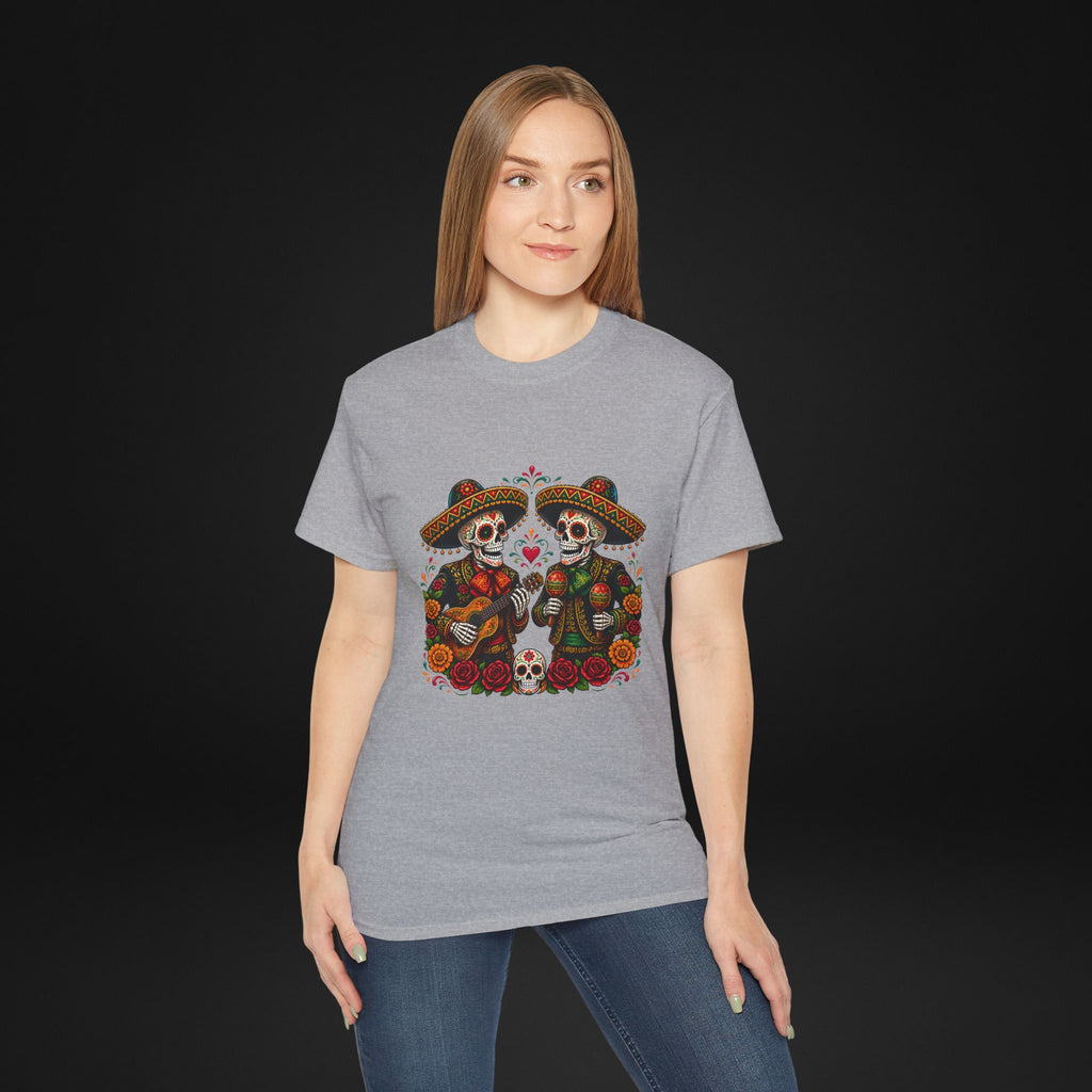 Cinco De Mayo Sugar Skull Mariachi T-Shirt | Dia de los Muertos Inspired Fiesta Tee