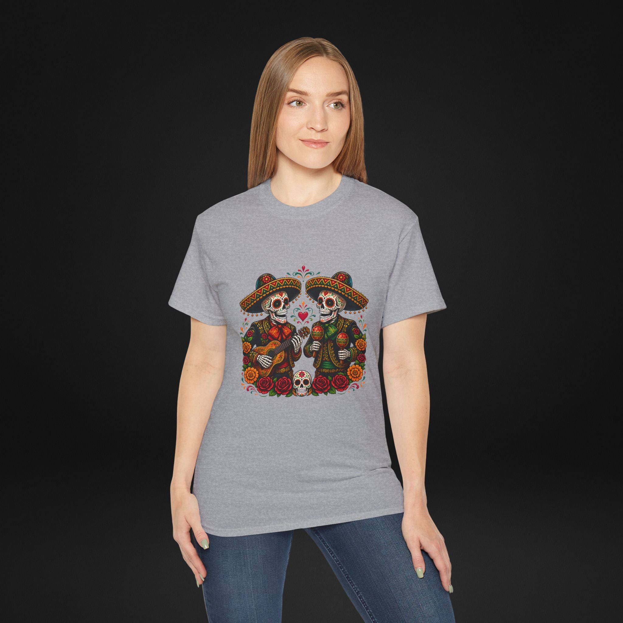 Cinco De Mayo Sugar Skull Mariachi T-Shirt | Dia de los Muertos Inspired Fiesta Tee