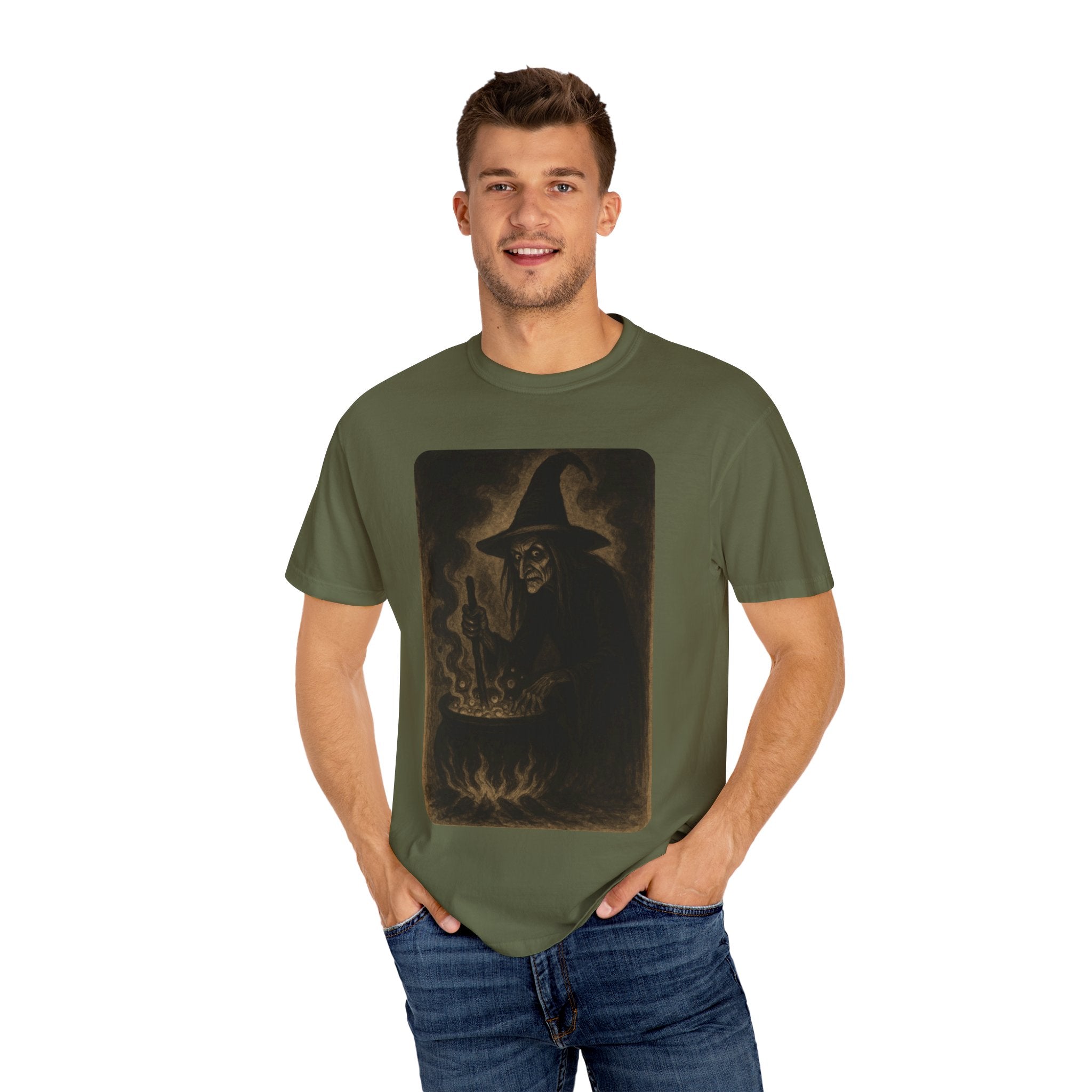 Vintage Witch Brewing Cauldron Halloween Shirt