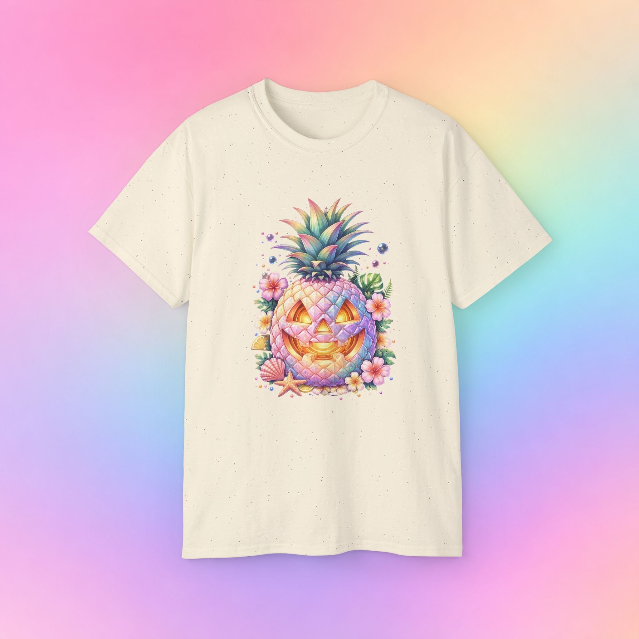 Summerween Pineapple Jack-O’-Lantern T-Shirt | Tropical Halloween Shirt