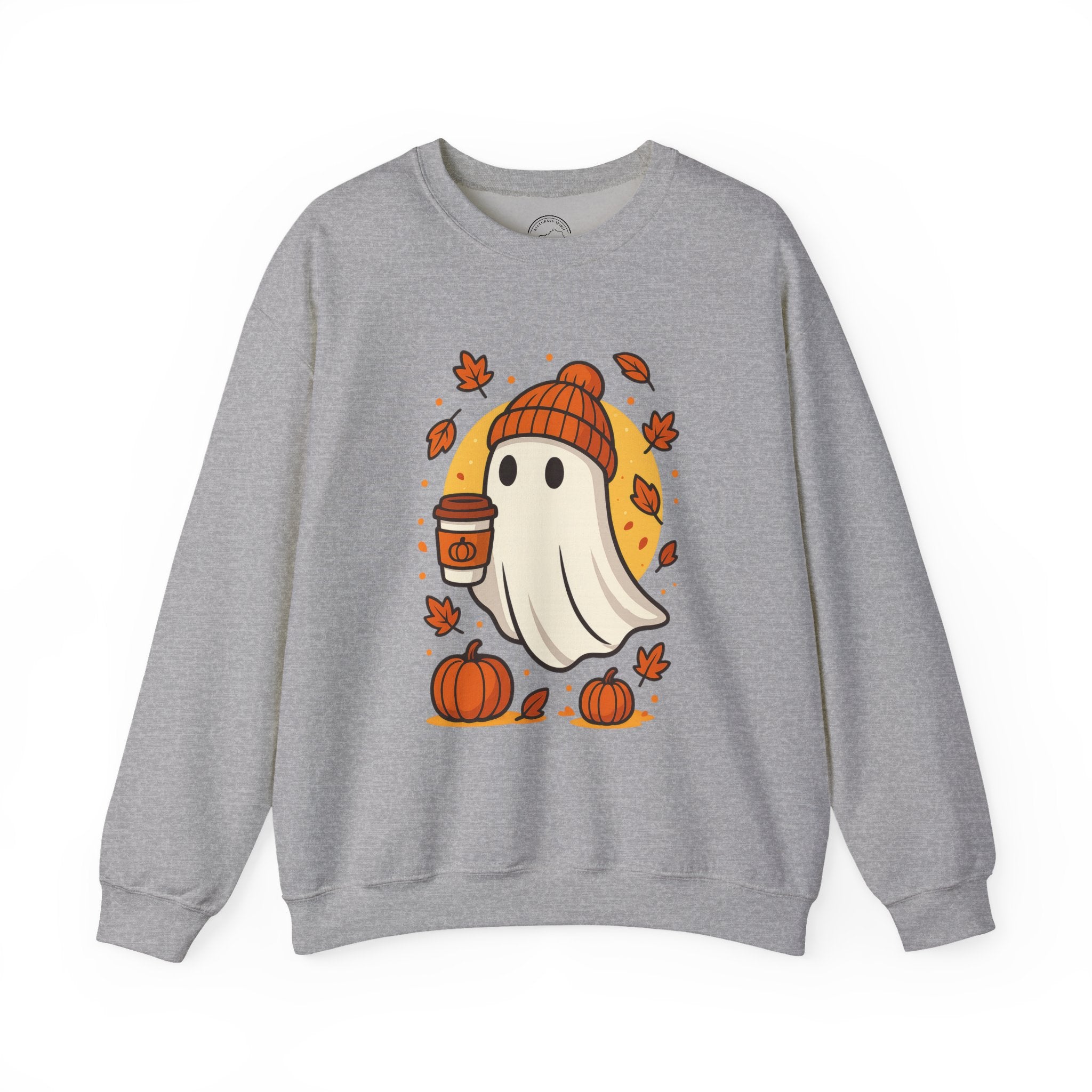 Cozy Ghost with Pumpkin Spice Latte Halloween Sweatshirt
