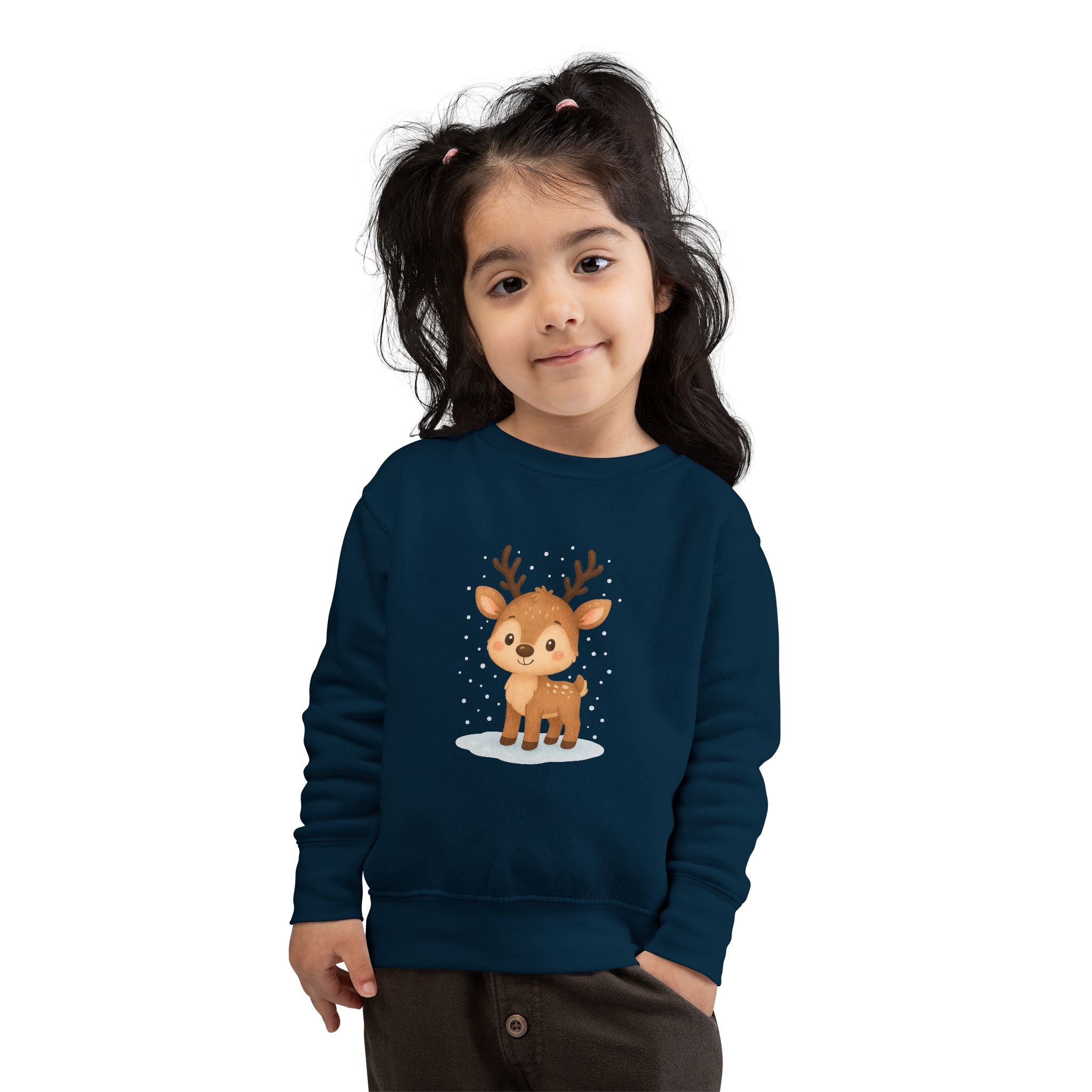 Cute Reindeer Toddler Christmas Sweatshirt – Cozy Holiday Pullover for Kids