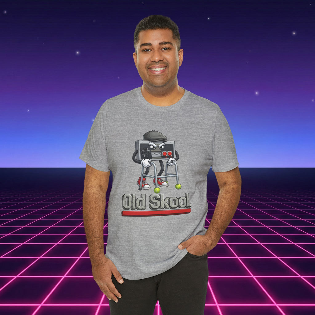 Old Skool Retro Gaming T-Shirt – Vintage Controller Grandpa Gamer Graphic Tee