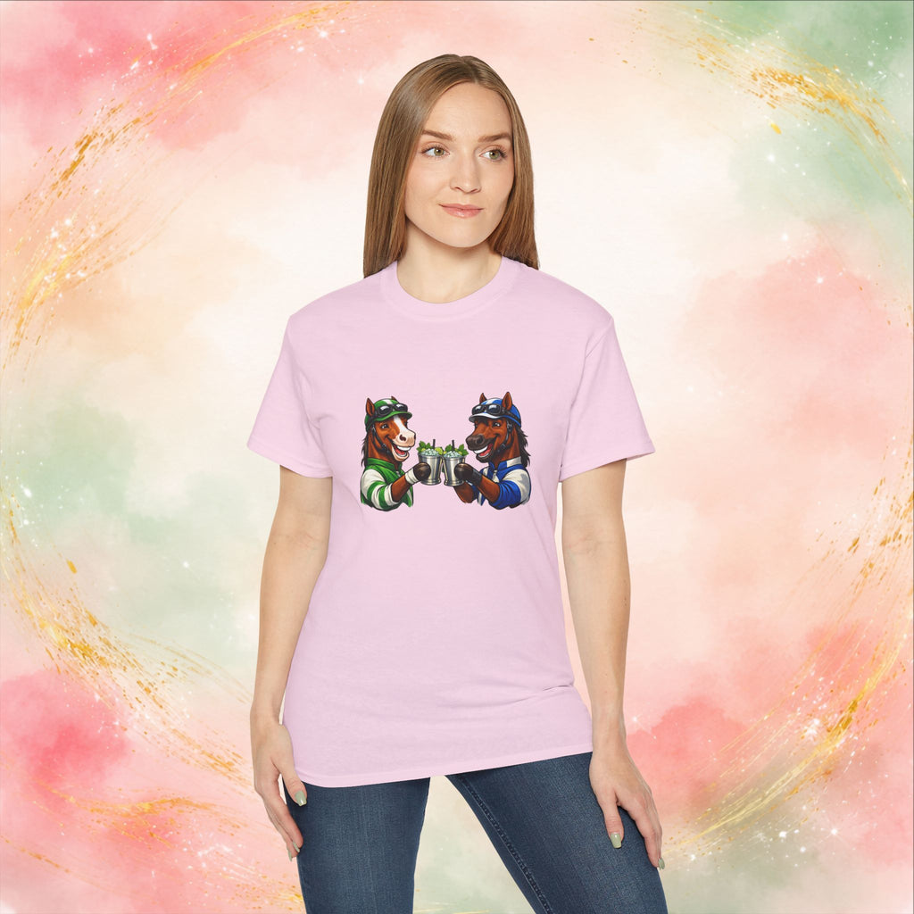 Derby Day Cheers: Funny Jockey Horses & Mint Juleps T-Shirt