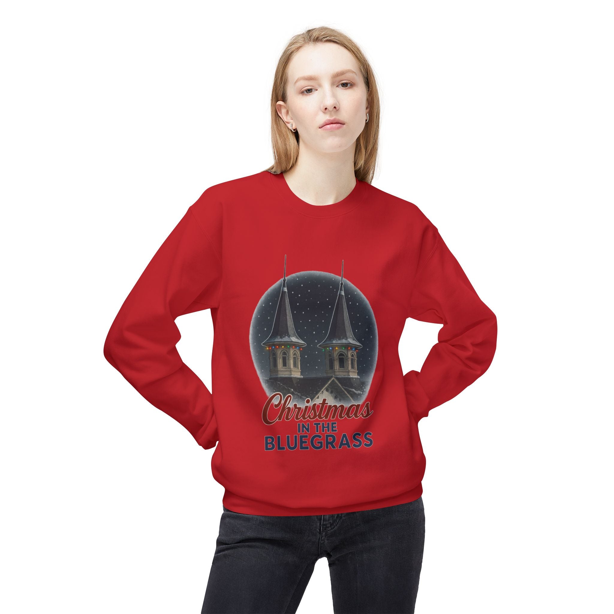 🎄 Christmas in the Bluegrass Sweatshirt – Churchill Downs Twin Spires Holiday Design