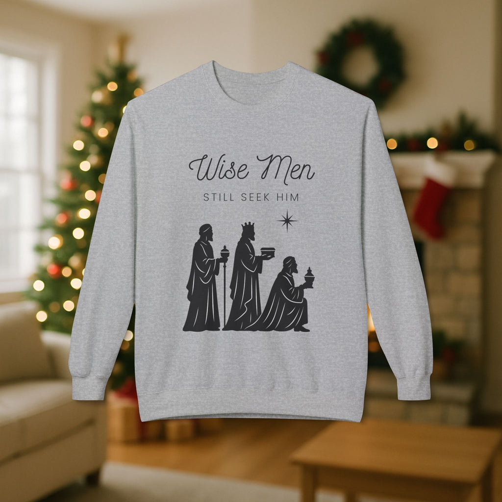 Wise Men Still Seek Him Christian Christmas Sweatshirt – Three Wise Men Nativity Crewneck – Faith Holiday Apparel