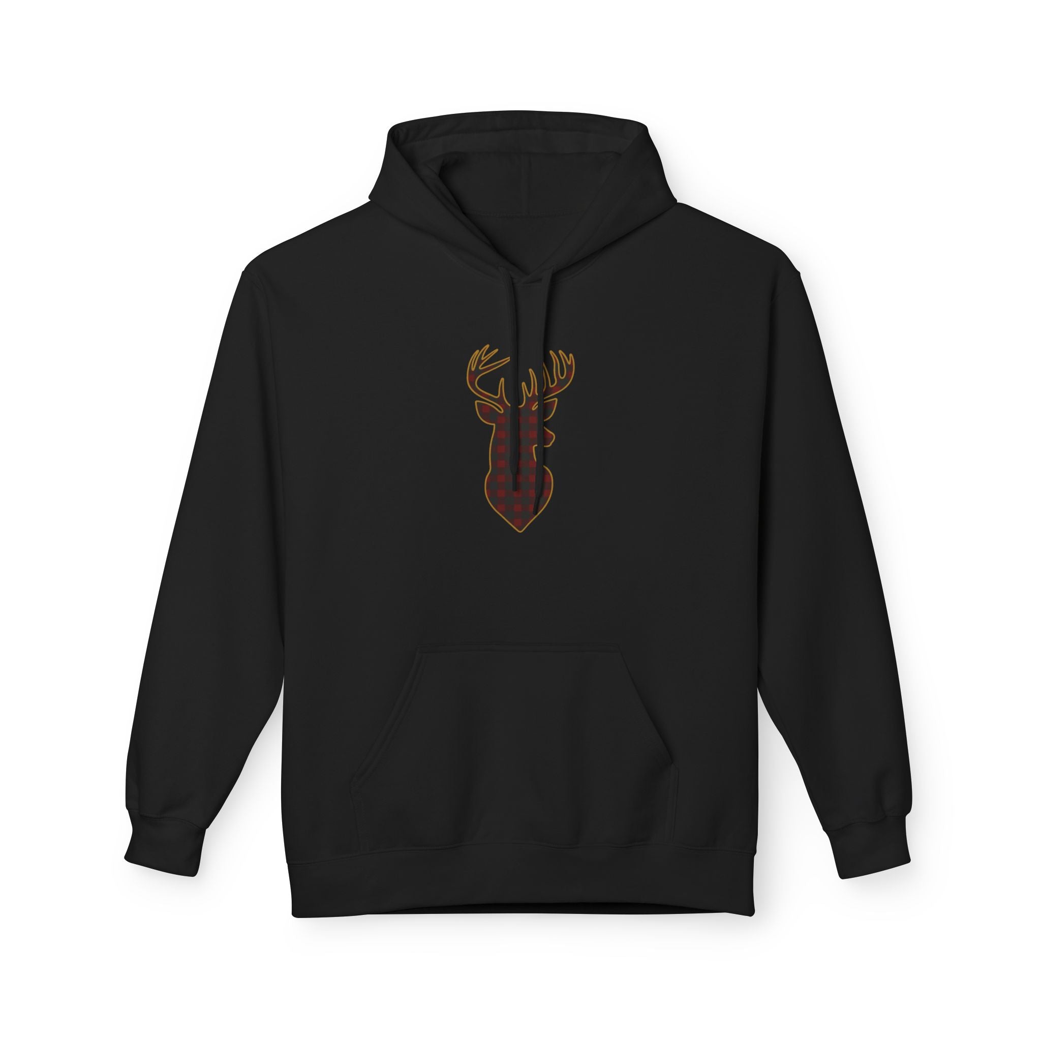 Buffalo Plaid Deer Silhouette Christmas Hoodie