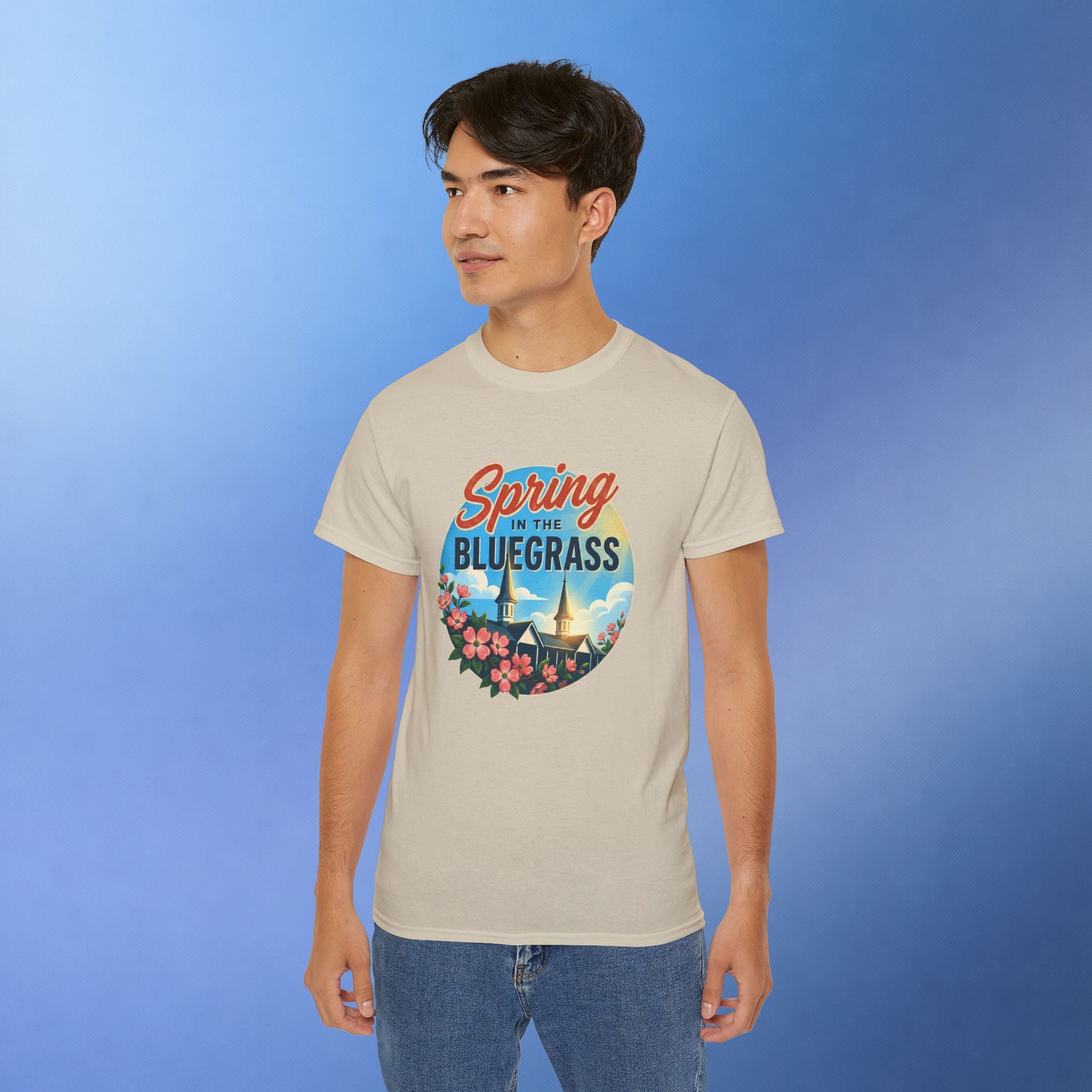 Spring in the Bluegrass T-Shirt – Kentucky Spring Floral Twin Spires Graphic Tee | Bluegrass Spirit Apparel