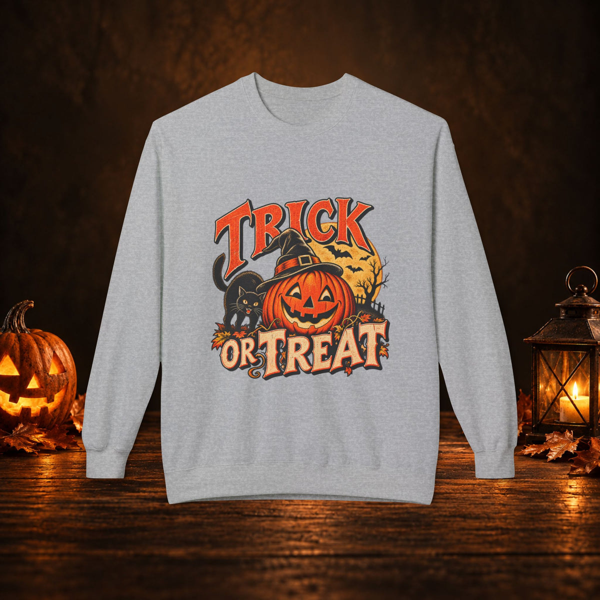 Trick or Treat Pumpkin Crewneck Sweatshirt