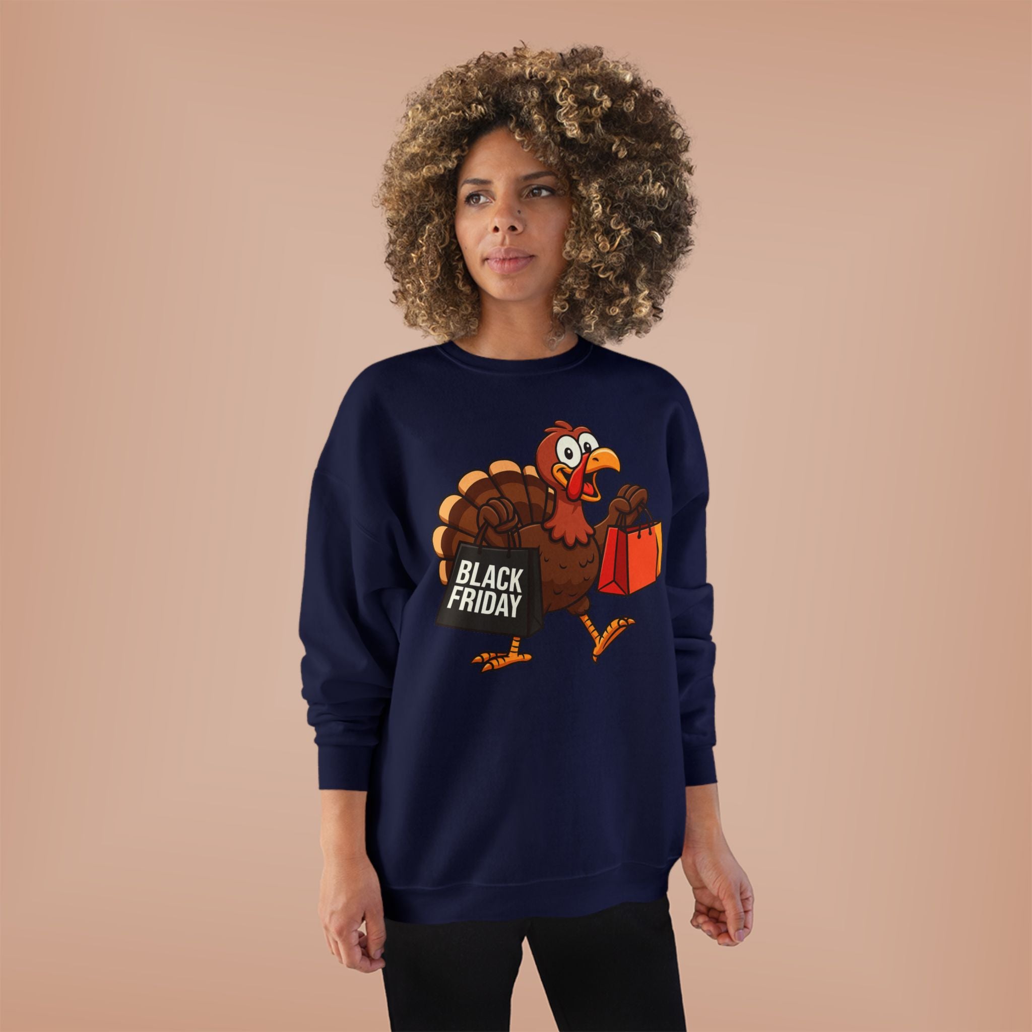 Black Friday Shopping Turkey Sweatshirt – Funny Thanksgiving & Holiday Gift