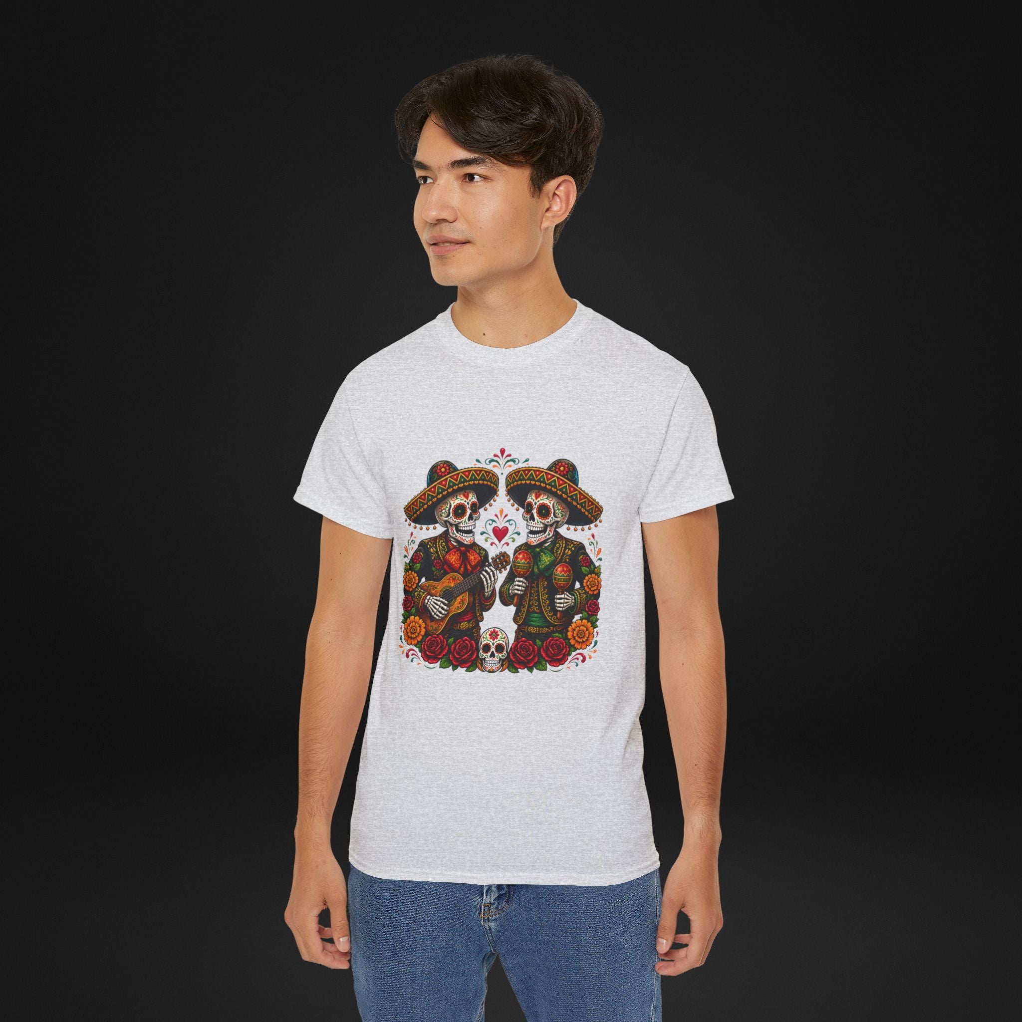 Cinco De Mayo Sugar Skull Mariachi T-Shirt | Dia de los Muertos Inspired Fiesta Tee