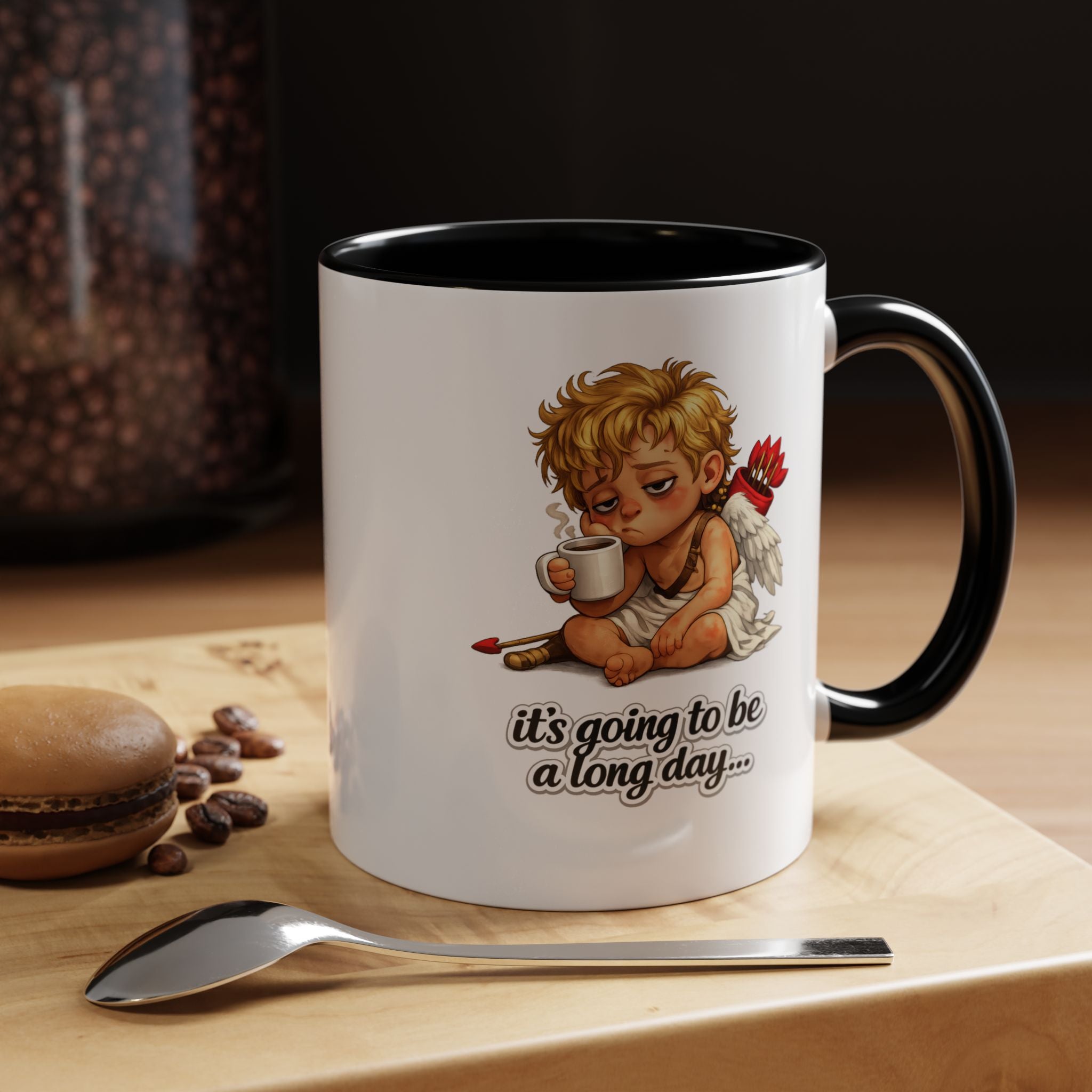 It’s Going to Be a Long Day Cupid Coffee Mug – Funny Valentine’s Day Coffee Lover Gift