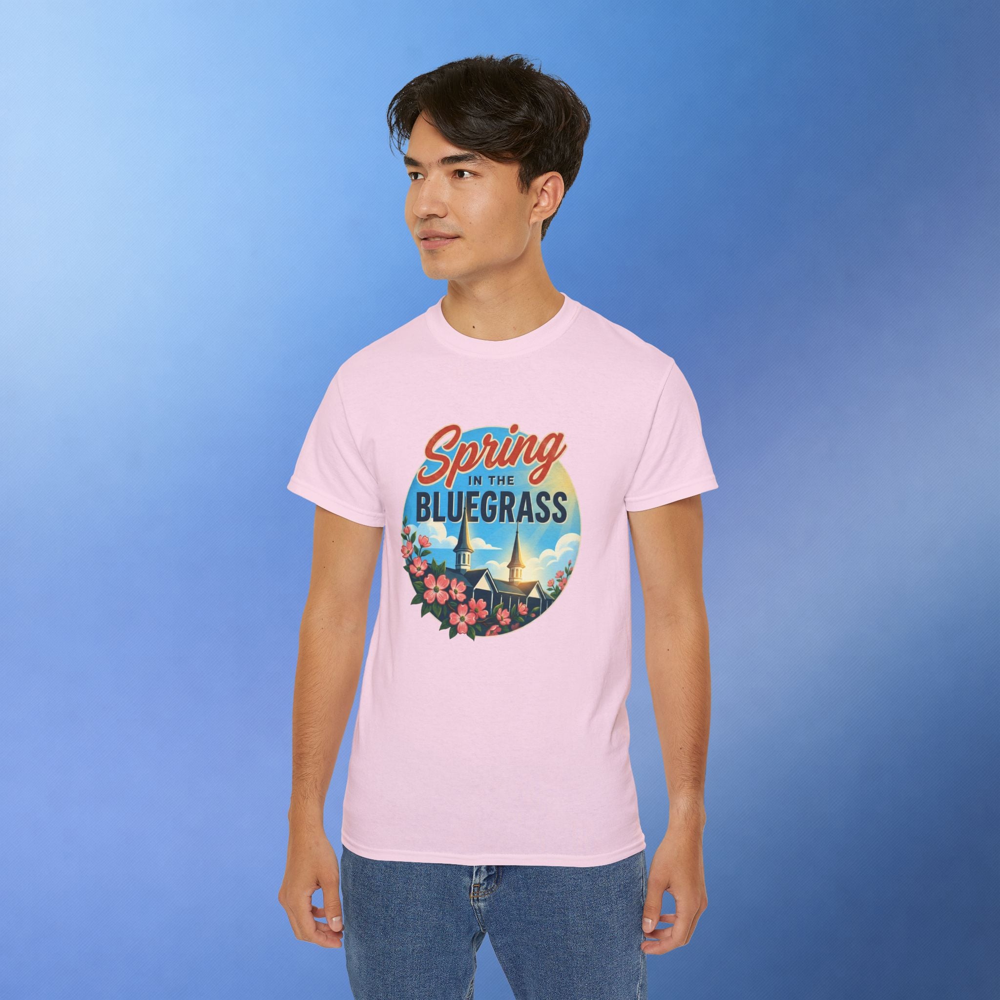 Spring in the Bluegrass T-Shirt – Kentucky Spring Floral Twin Spires Graphic Tee | Bluegrass Spirit Apparel